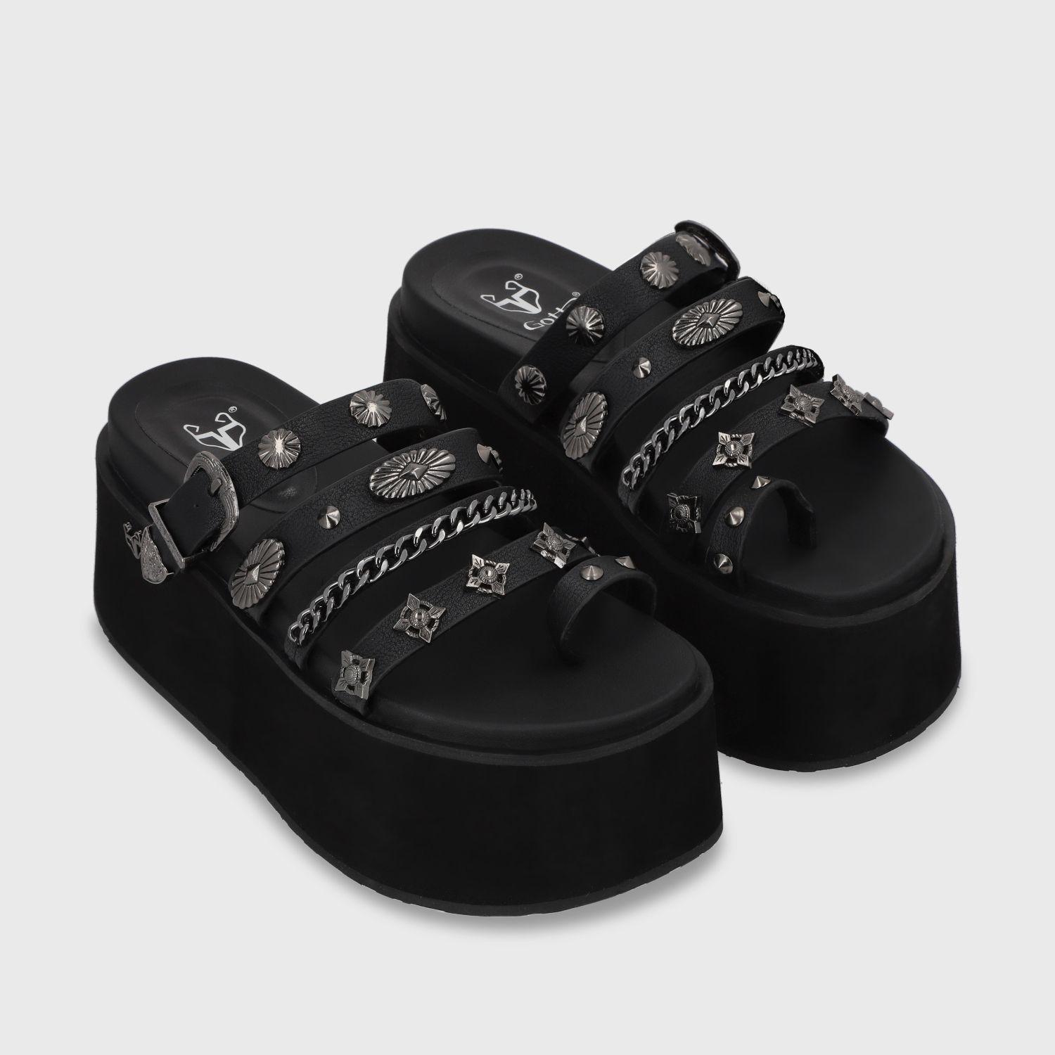 Sandalia Plataforma Negra Mujer 35181 Gotta-2