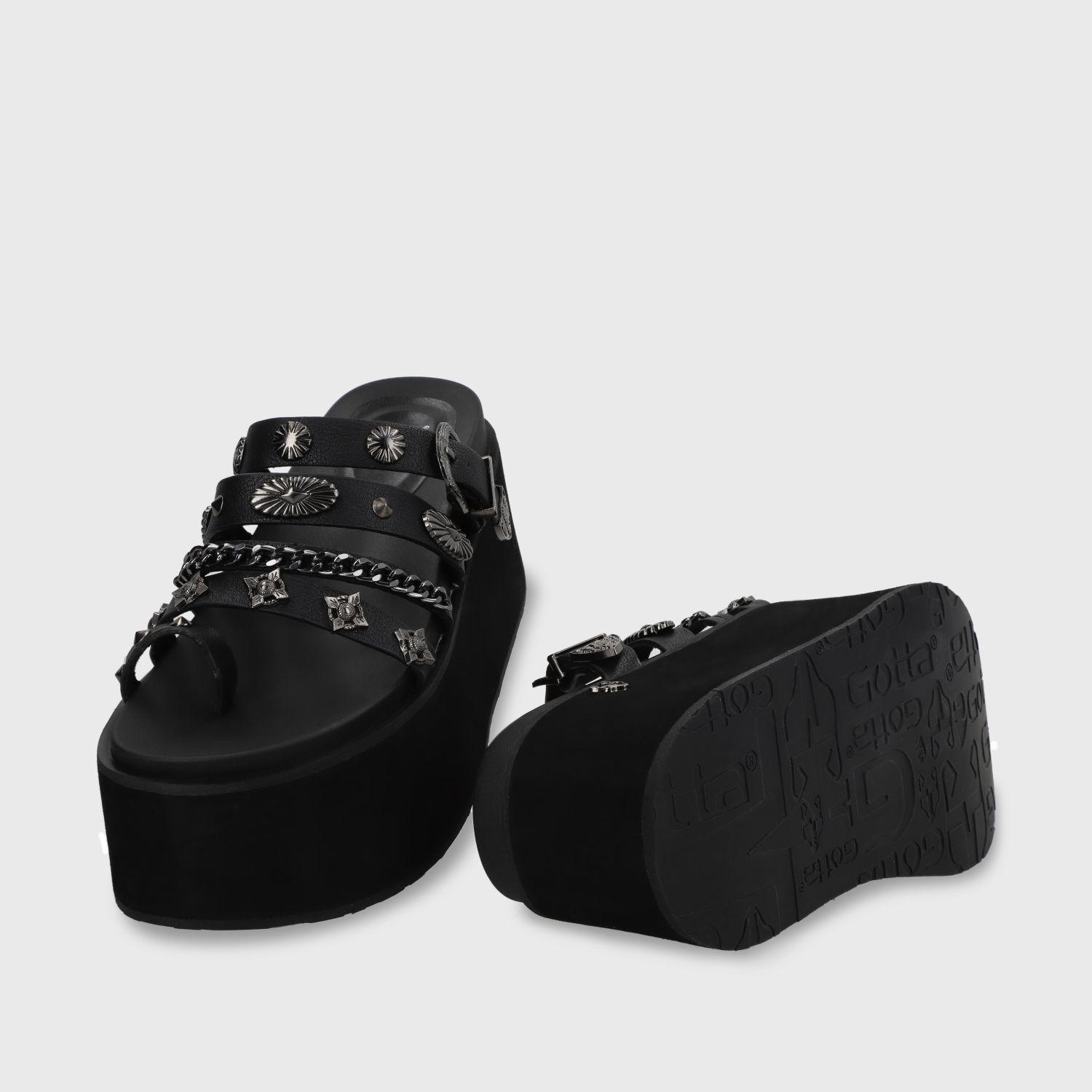 Sandalia Plataforma Negra Mujer 35181 Gotta-6