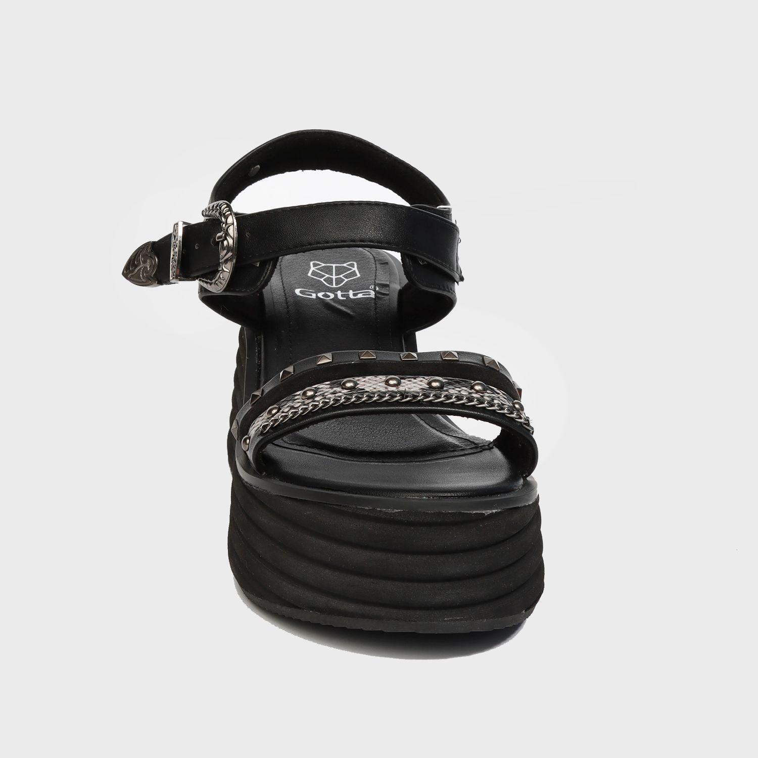 SANDALIA PLATAFORMA NEGRA 25210-2