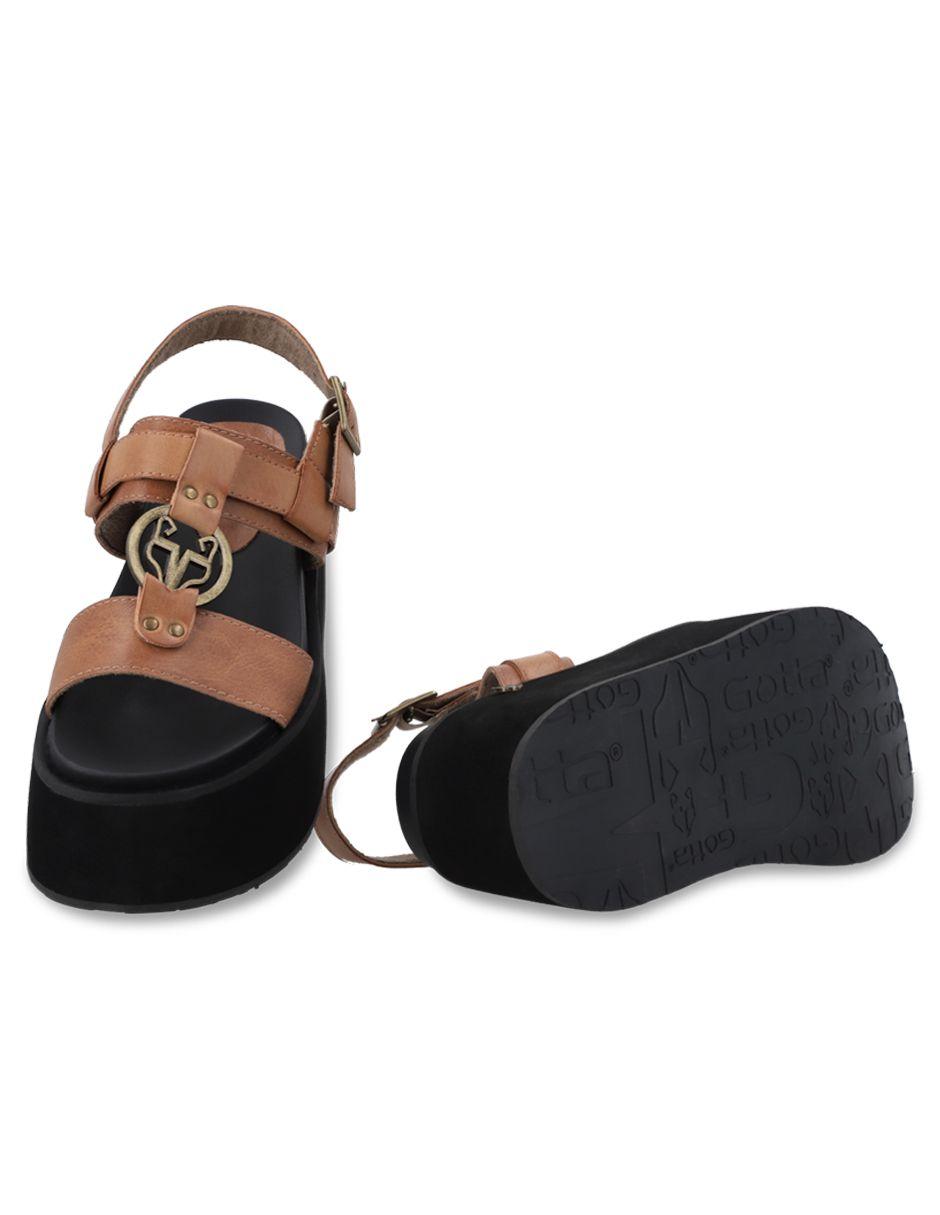 Sandalia Plataforma Beige Mujer 35186 Gotta-6
