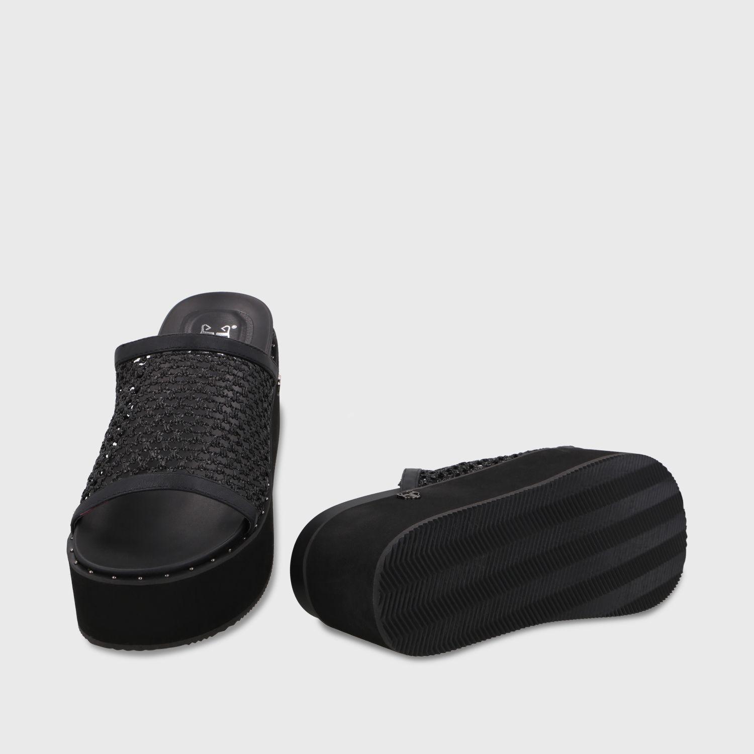 Sandalia Plataforma Negra Mujer 1566H Gotta-6
