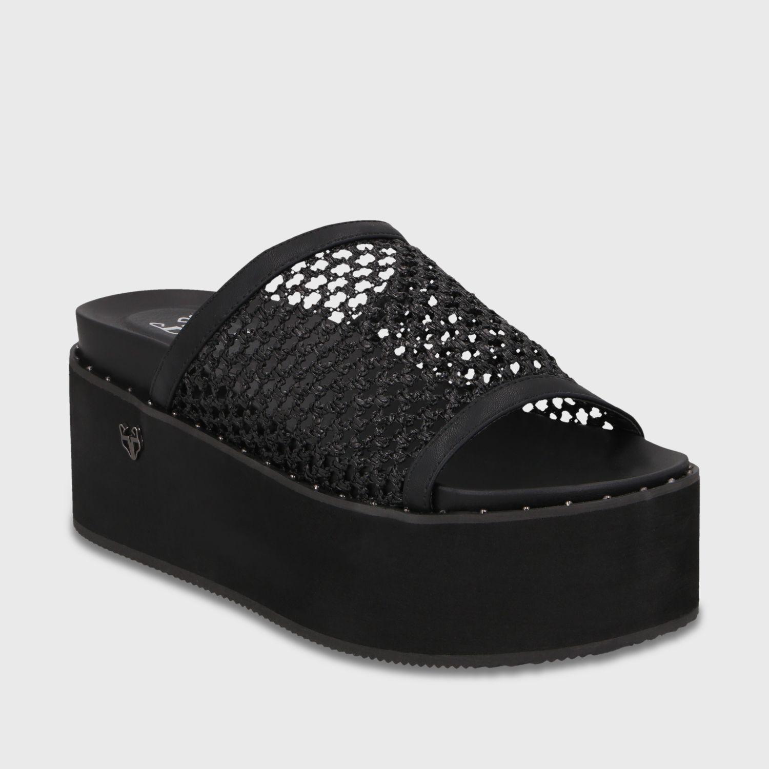 Sandalia Plataforma Negra Mujer 1566H Gotta-1