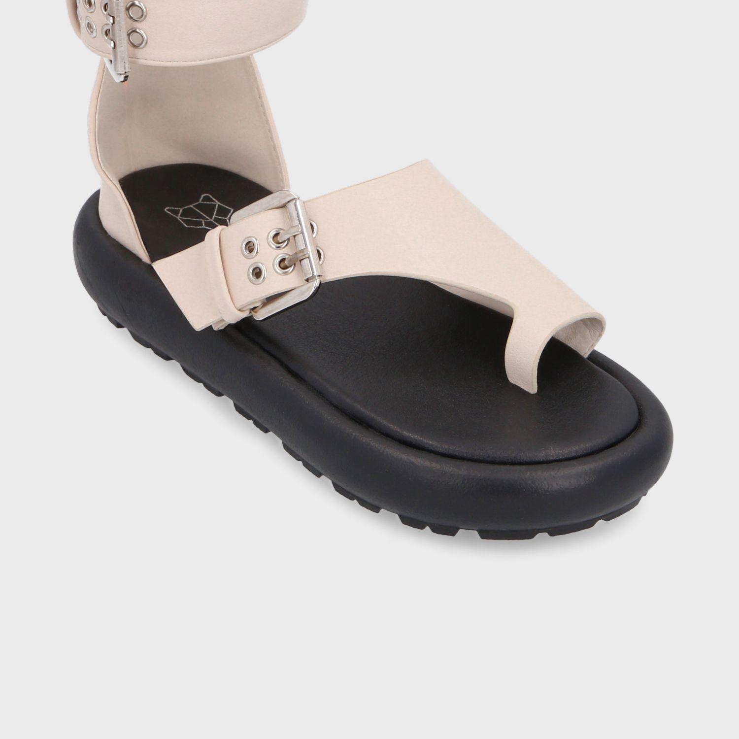 Sandalia Plana Crema Mujer 33722 Gotta-5