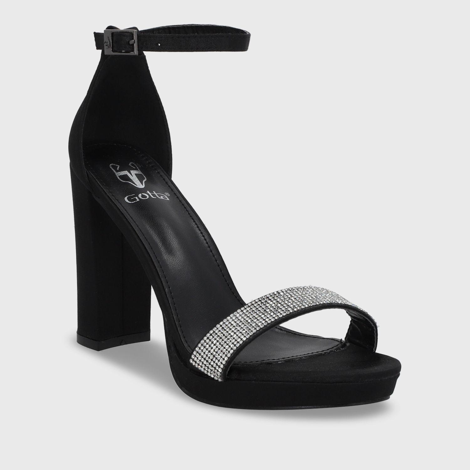 Sandalia Taco Negra Mujer 15835 Gotta-1