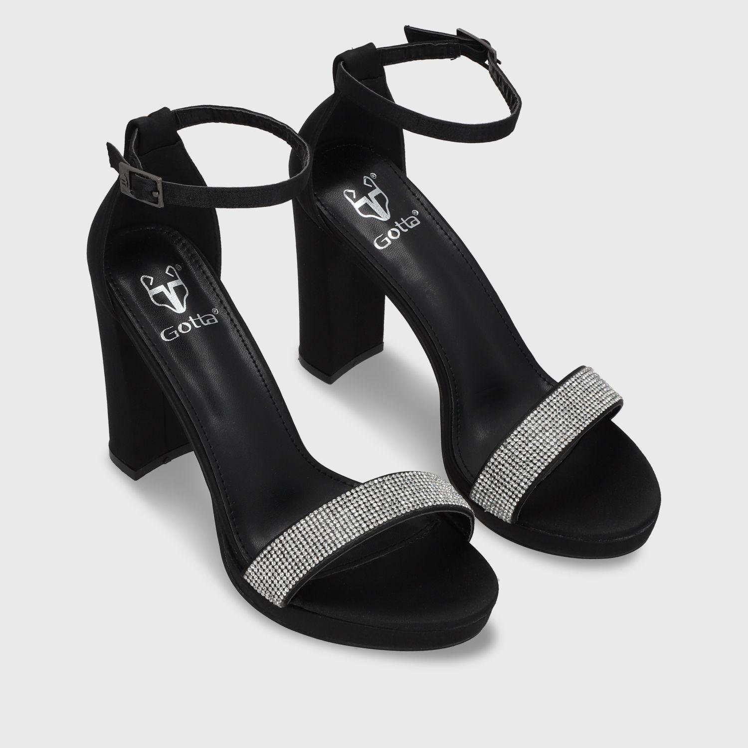 Sandalia Taco Negra Mujer 15835 Gotta-2