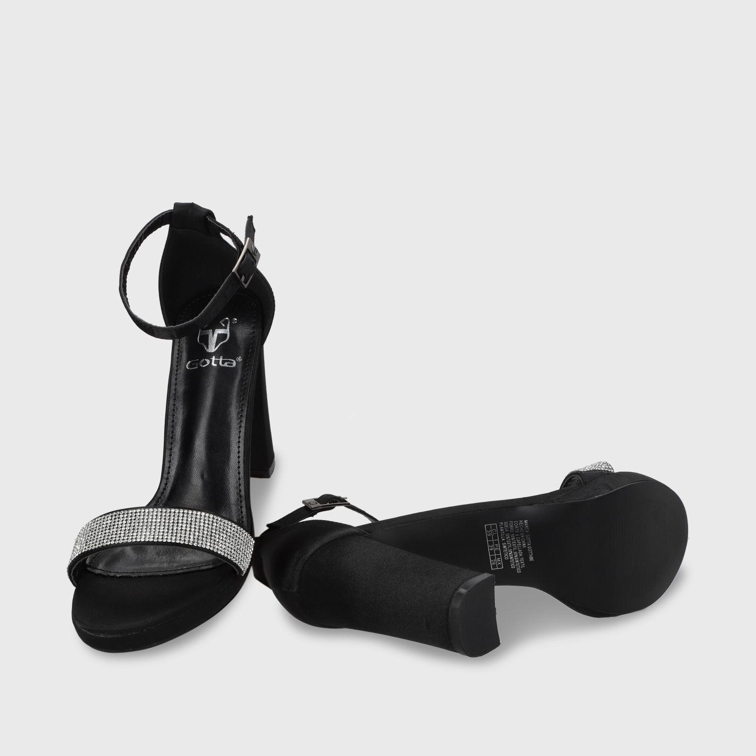 Sandalia Taco Negra Mujer 15835 Gotta-5