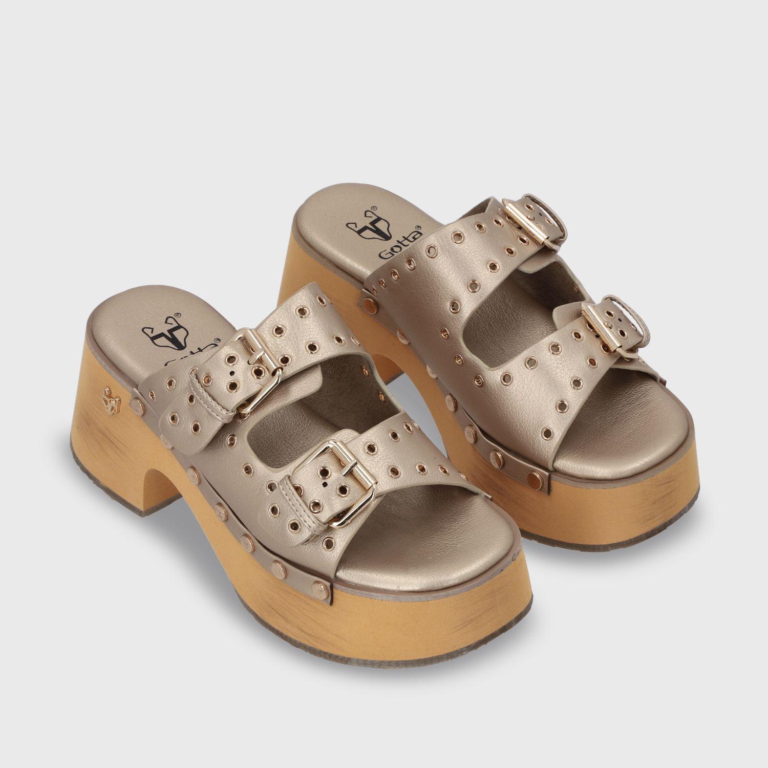 Sandalia Plataforma Oro Mujer 35266 Gotta-2