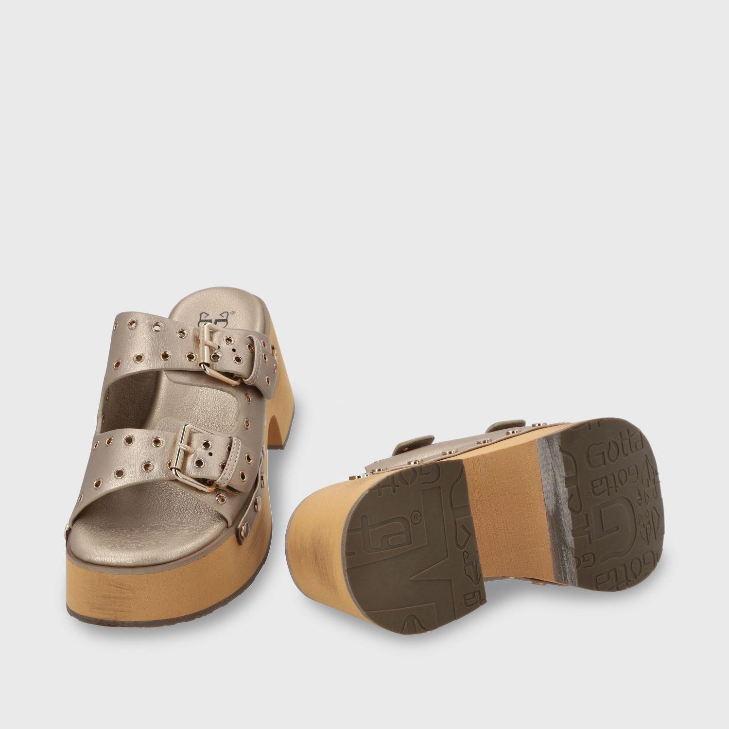 Sandalia Plataforma Oro Mujer 35266 Gotta-6