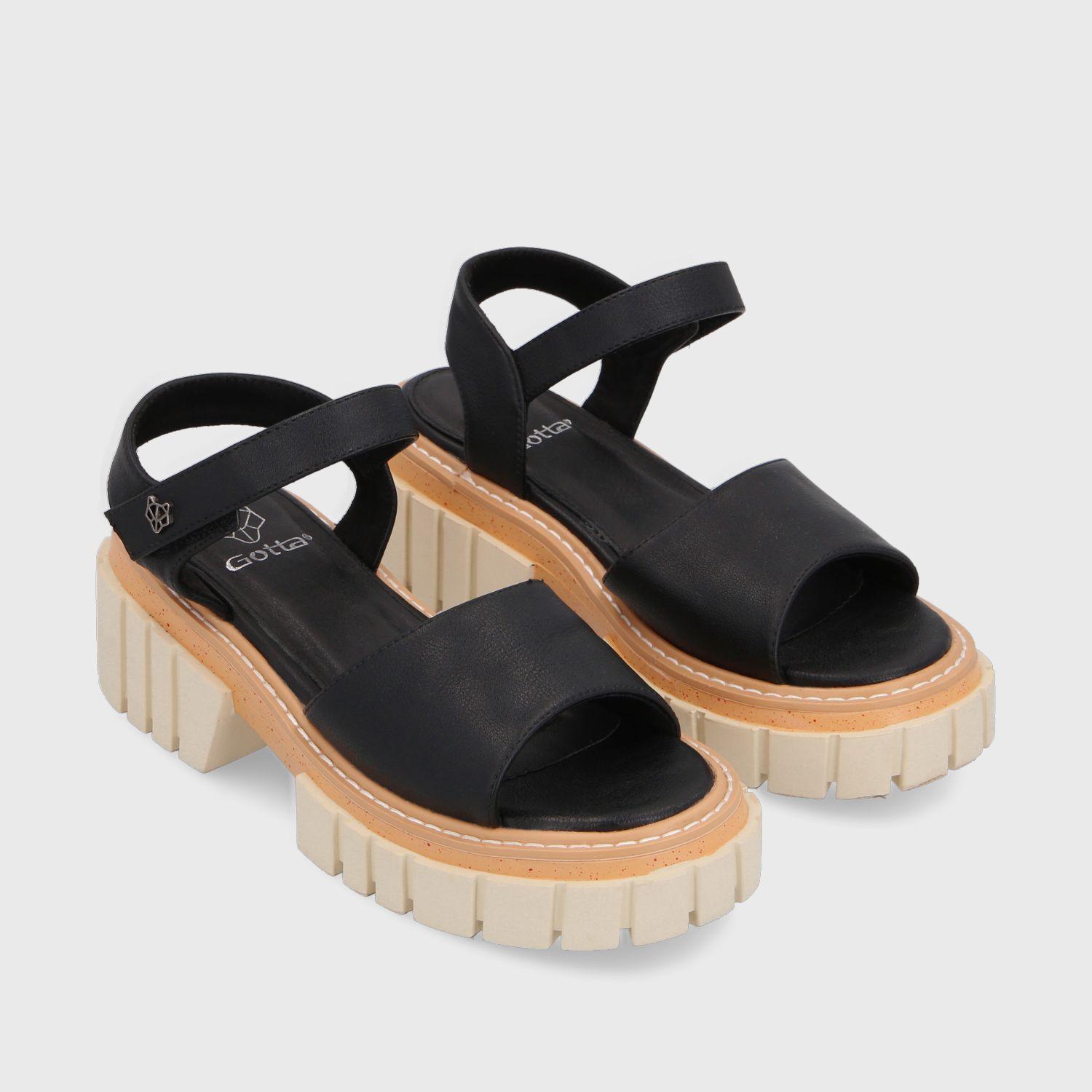 Sandalia Plataforma Negra Mujer 35161 Gotta-2