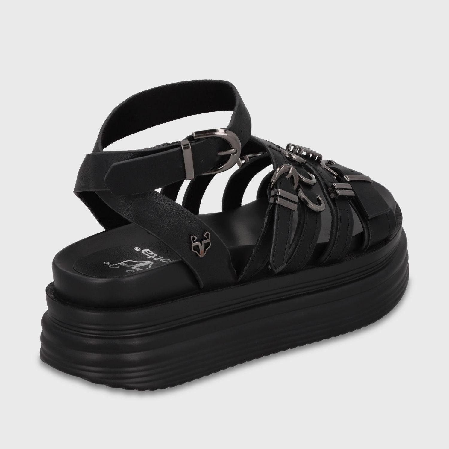 Sandalia Plataforma Negro Mujer 1571C Gotta-4