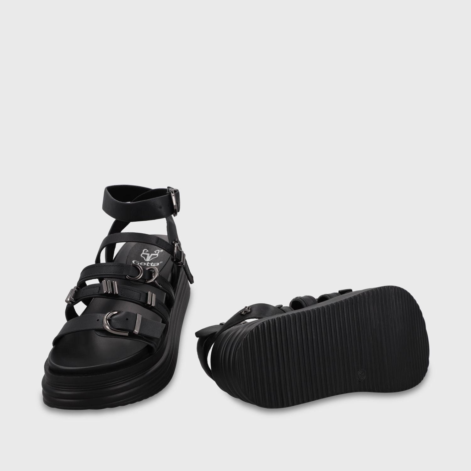 Sandalia Plataforma Negro Mujer 1571C Gotta-6