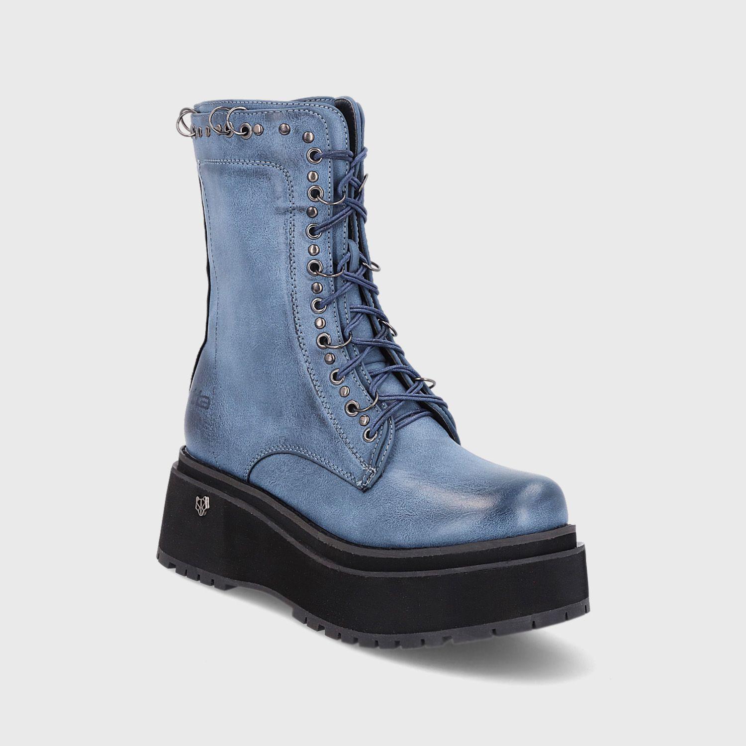 Botín Plataforma Azul Mujer 15093 Gotta-1
