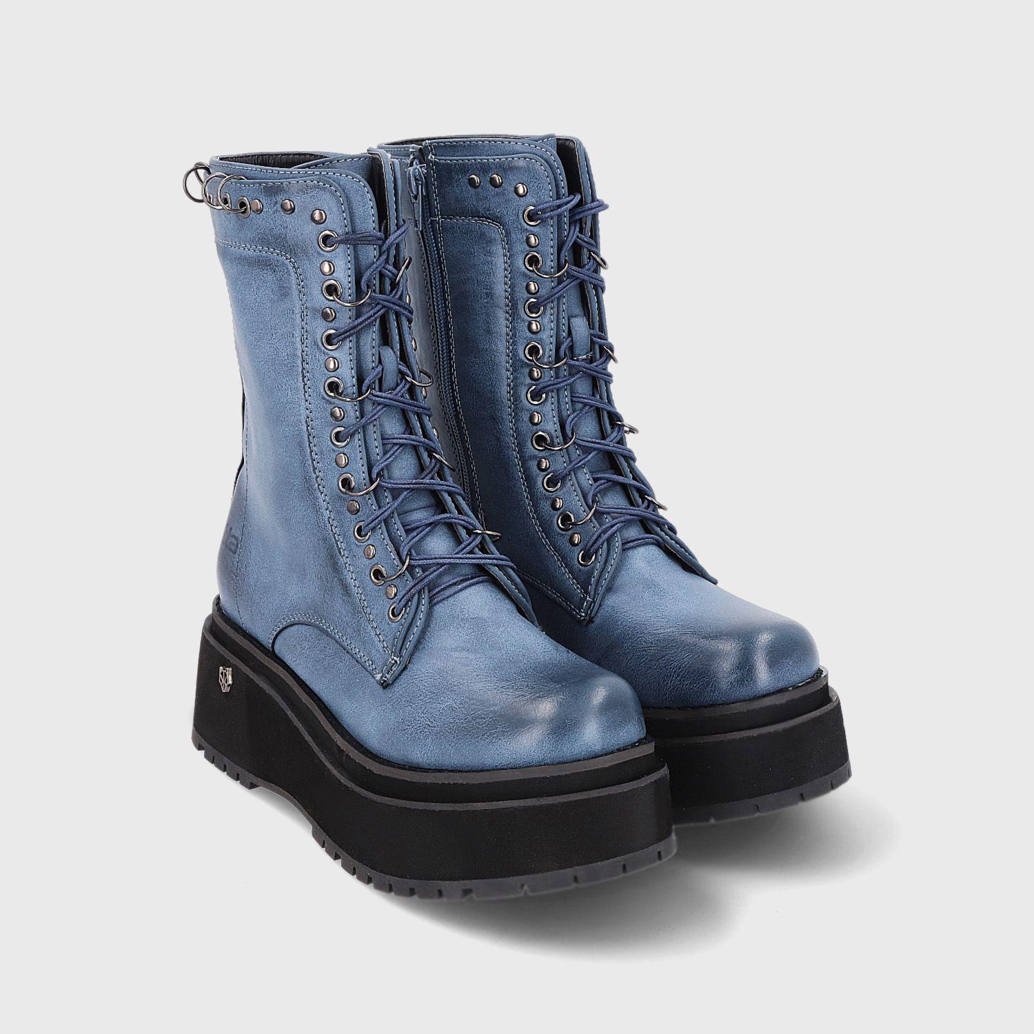 Botín Plataforma Azul Mujer 15093 Gotta-2