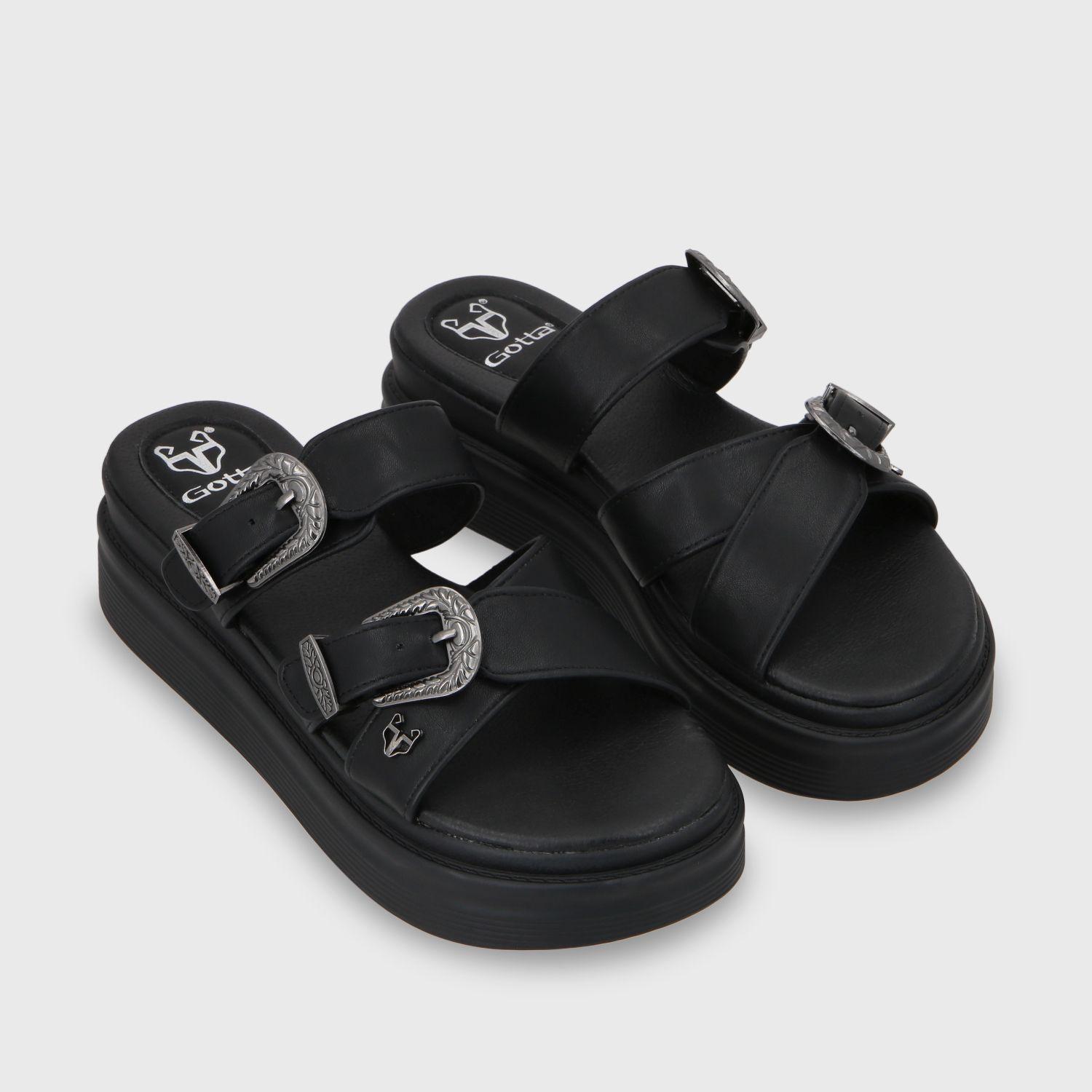 Sandalia Plataforma Negro Mujer 43015 Gotta-2