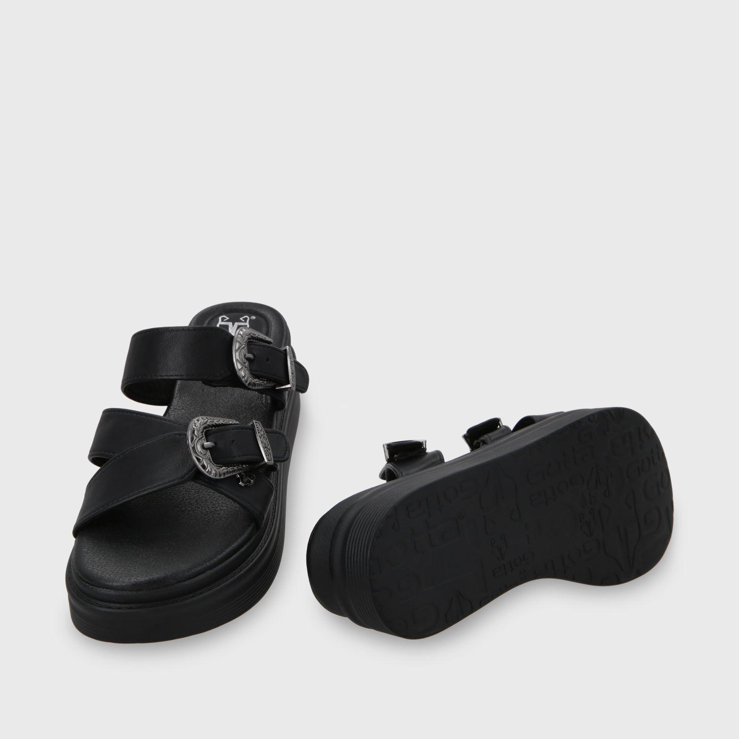 Sandalia Plataforma Negro Mujer 43015 Gotta-6