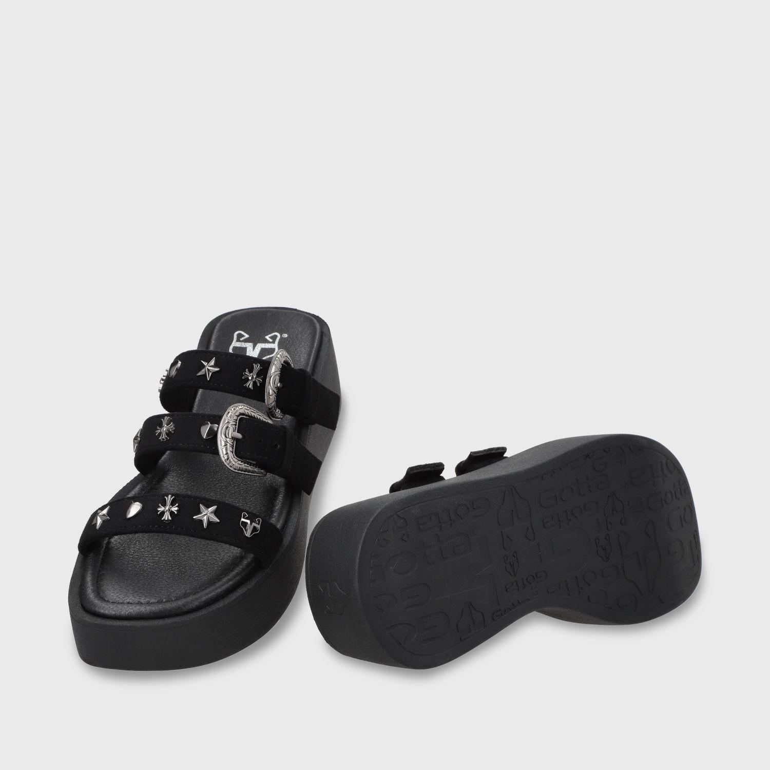 Sandalia Plataforma Negro Mujer 53732 Gotta-6