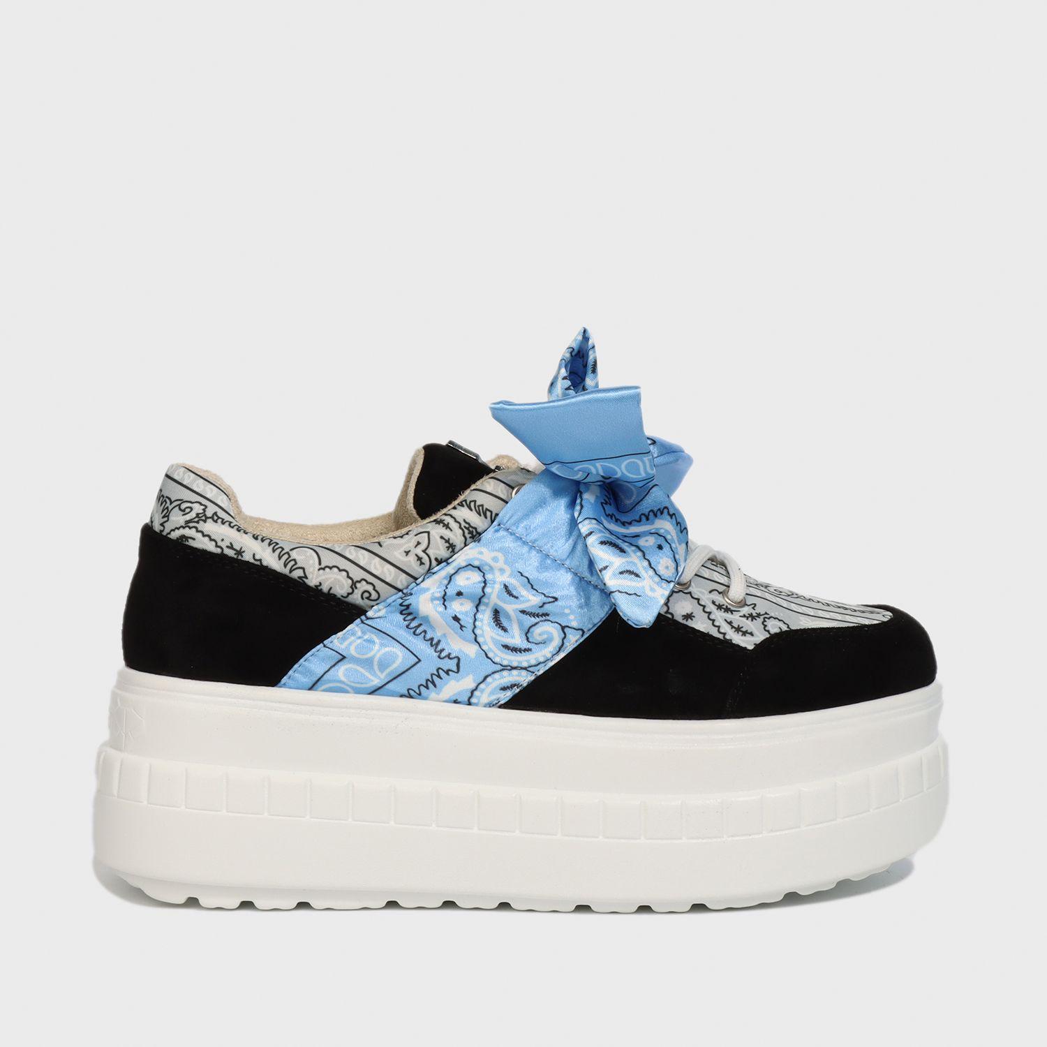 Zapatilla Azul Estampada Mujer 13265 Gotta-0