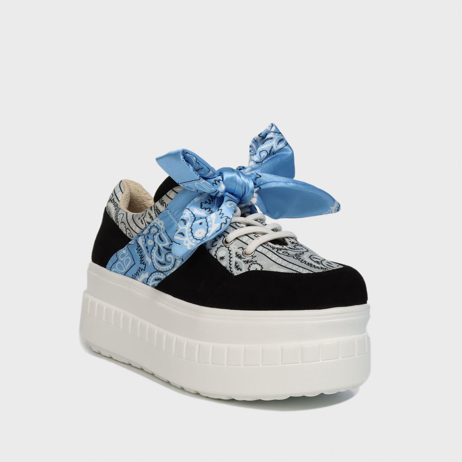 Zapatilla Azul Estampada Mujer 13265 Gotta-1