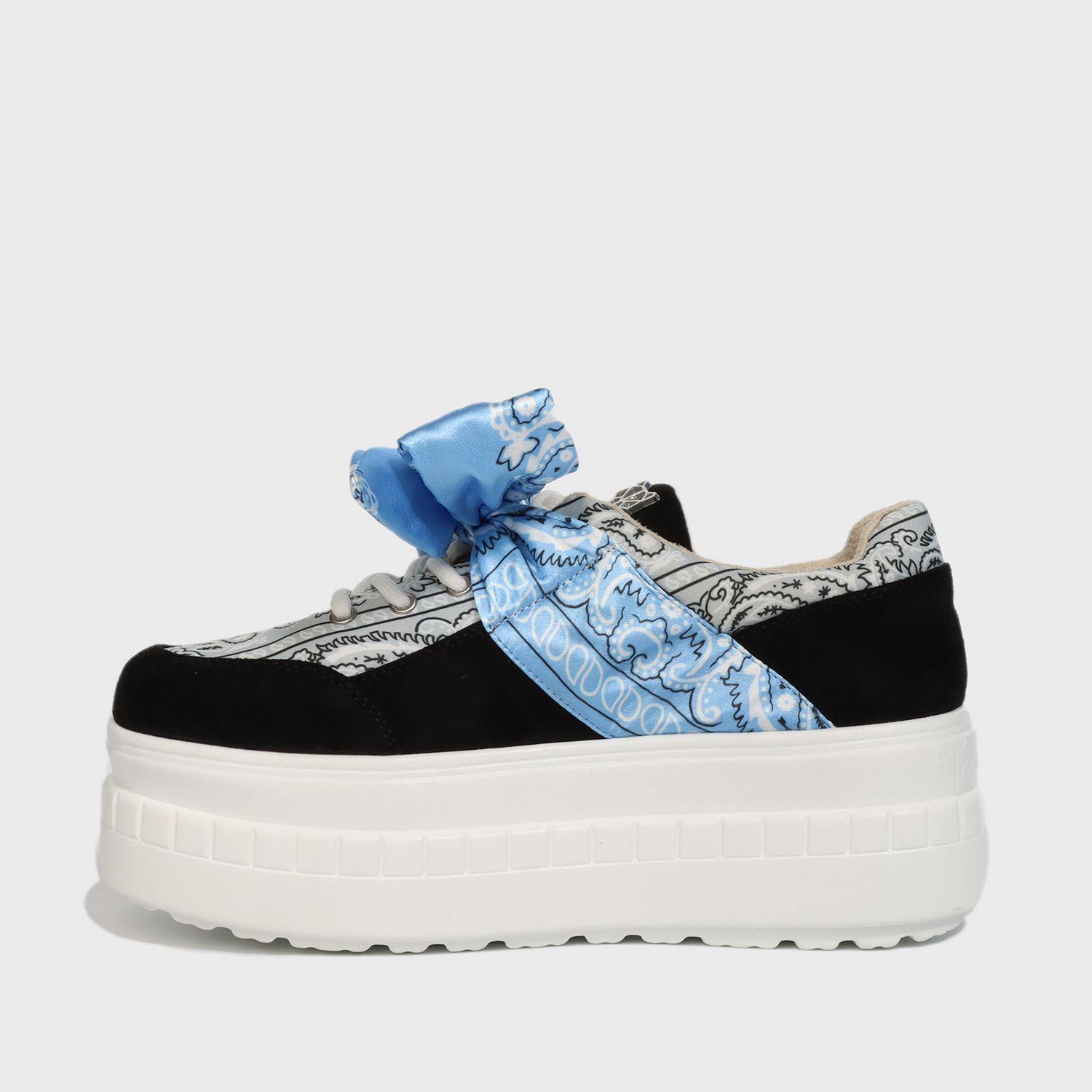 Zapatilla Azul Estampada Mujer 13265 Gotta-3
