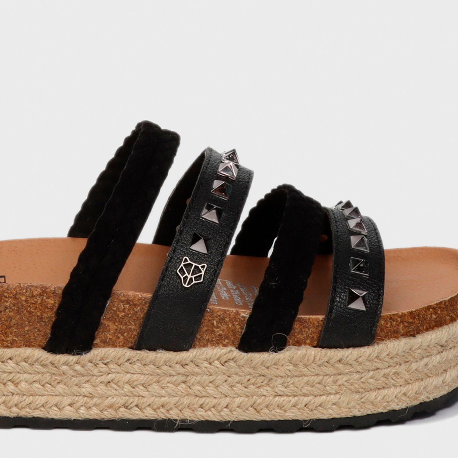 Sandalia Plataforma Negra Mujer 23200 Gotta-5