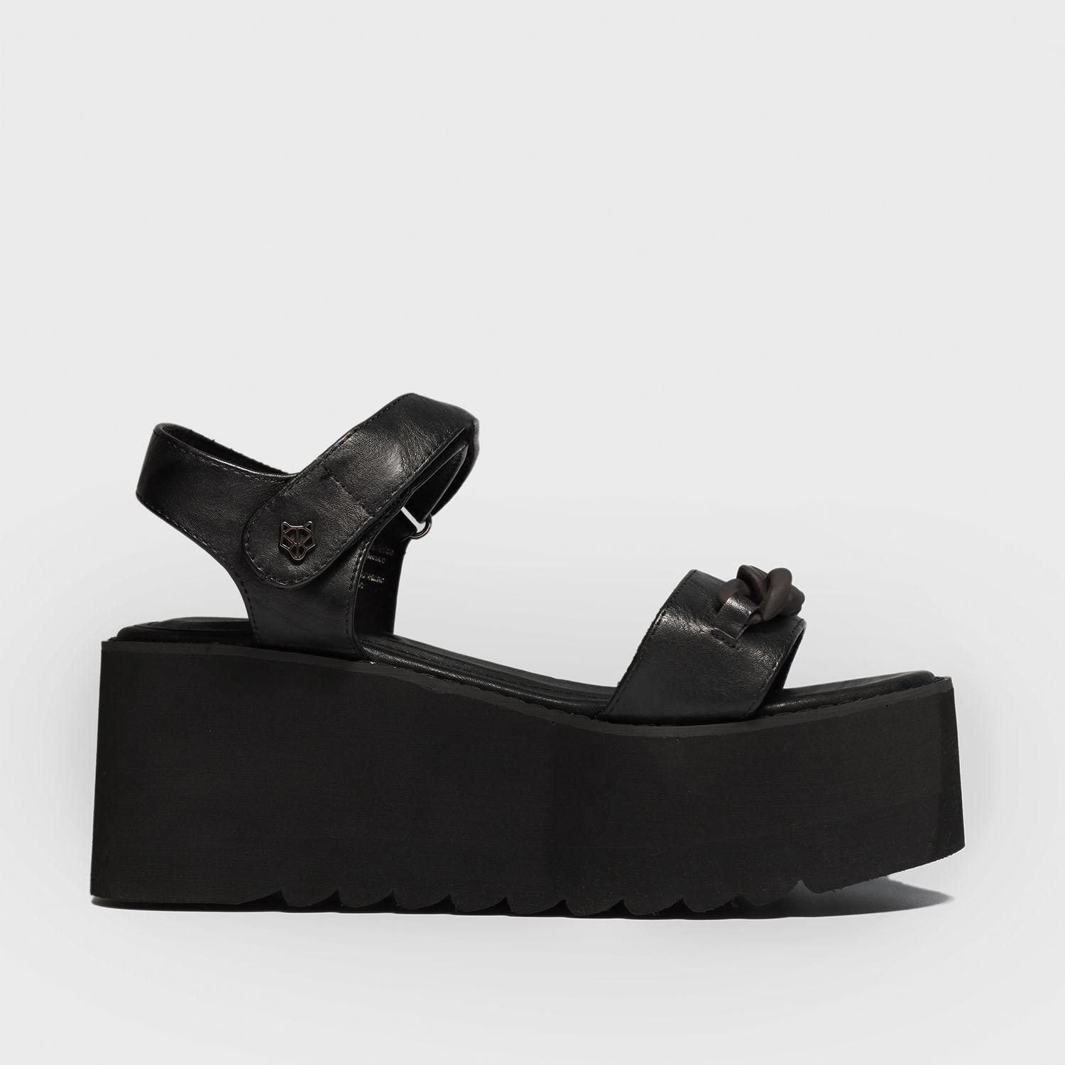 Sandalia Plataforma Negra Mujer 15626 Gotta-0