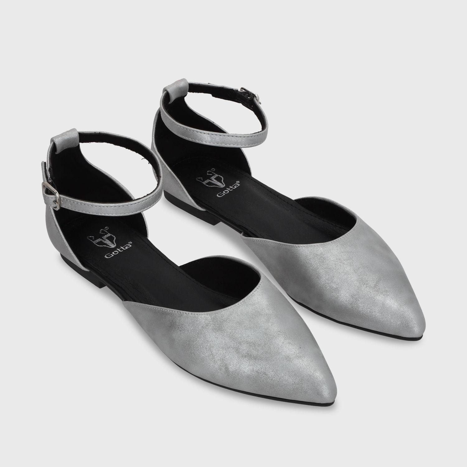 Ballerina Plano Plateado Mujer 54010 Gotta-2