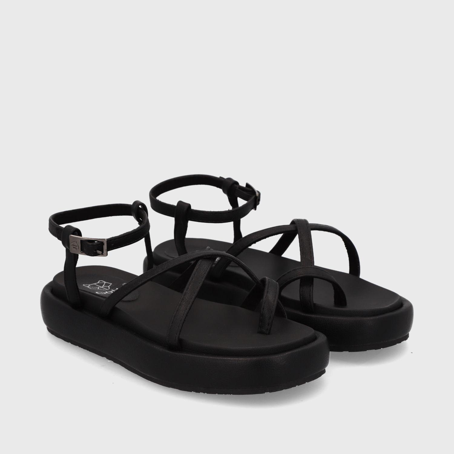 Sandalia Plana Negra Mujer 35210 Gotta-2