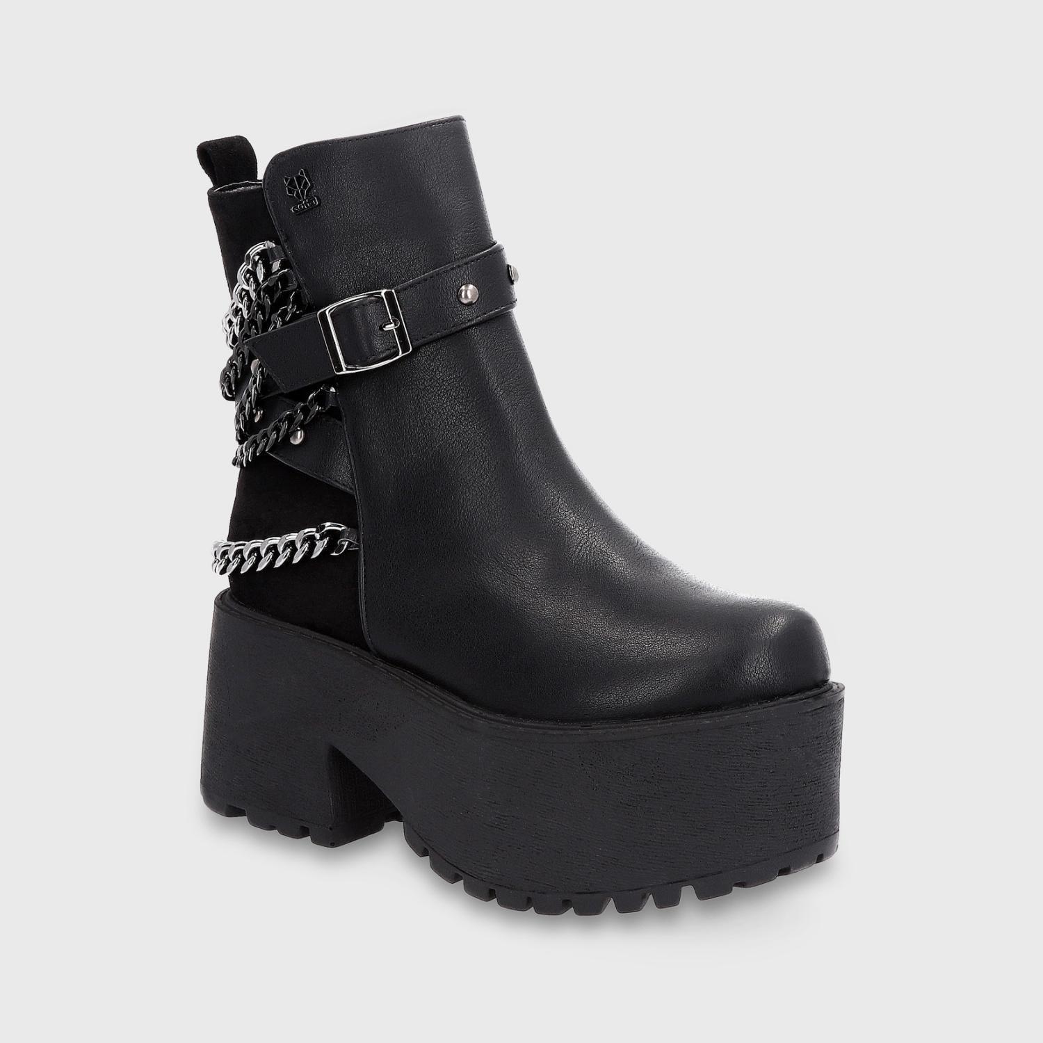 Botín Plataforma Negro Mujer 15177 Gotta-1