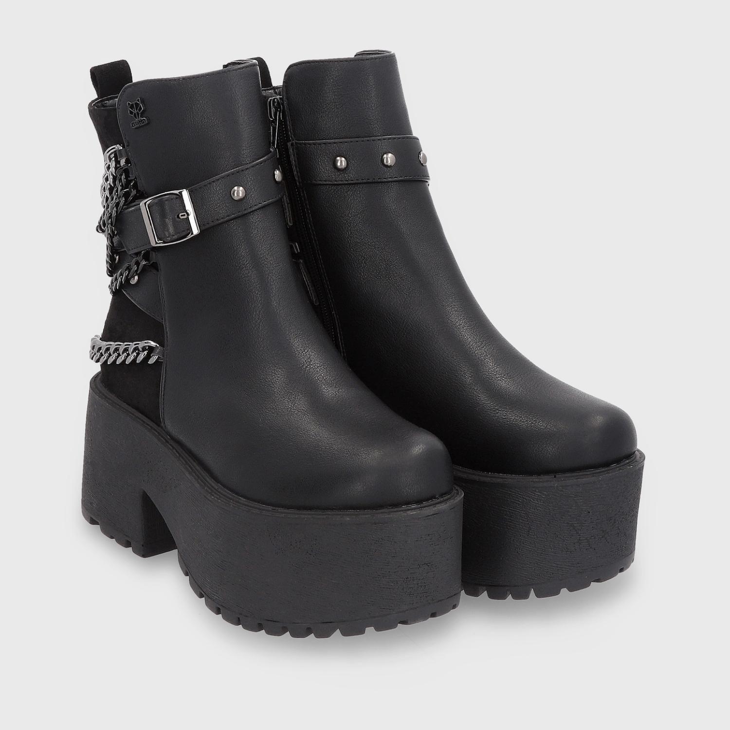 Botín Plataforma Negro Mujer 15177 Gotta-2