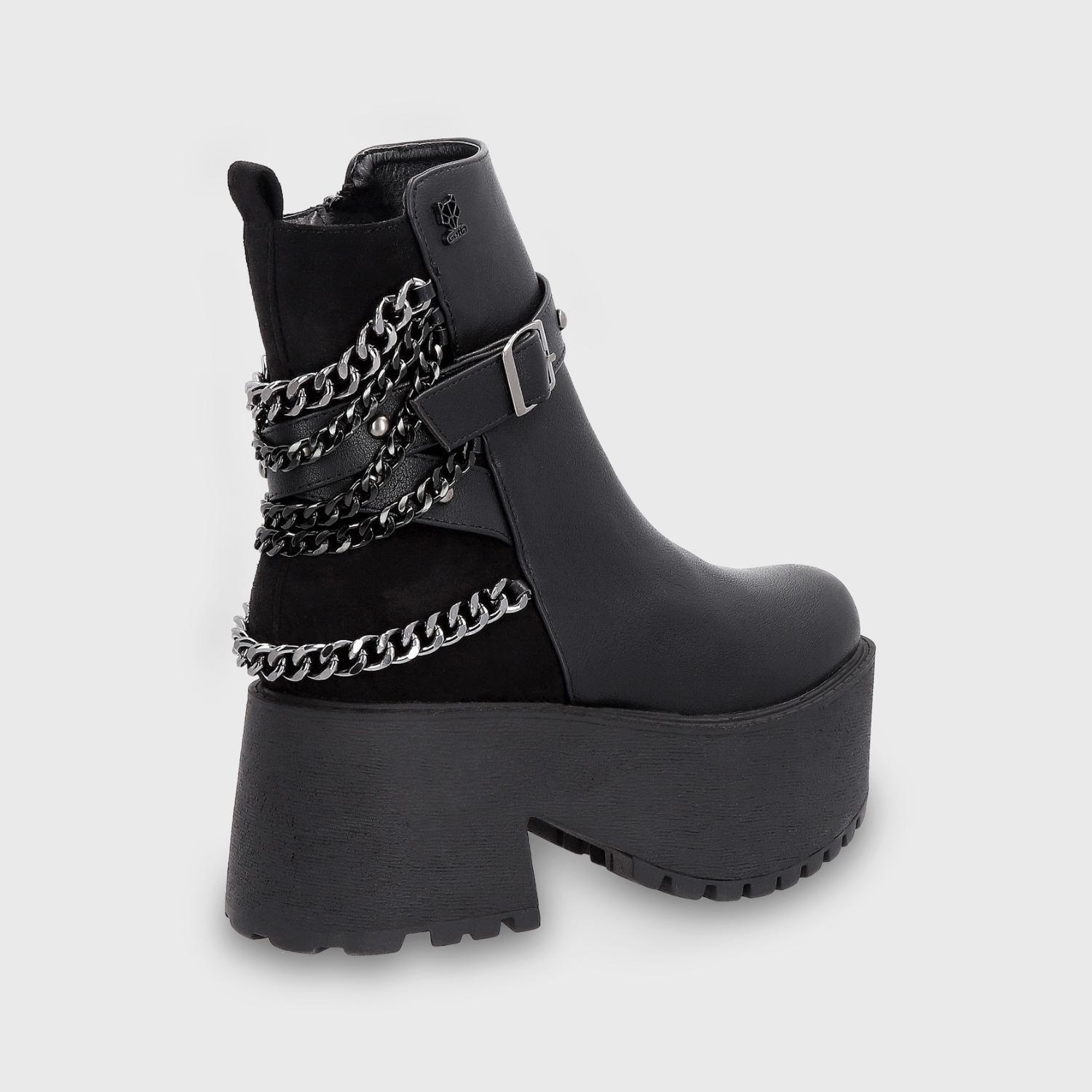 Botín Plataforma Negro Mujer 15177 Gotta-4