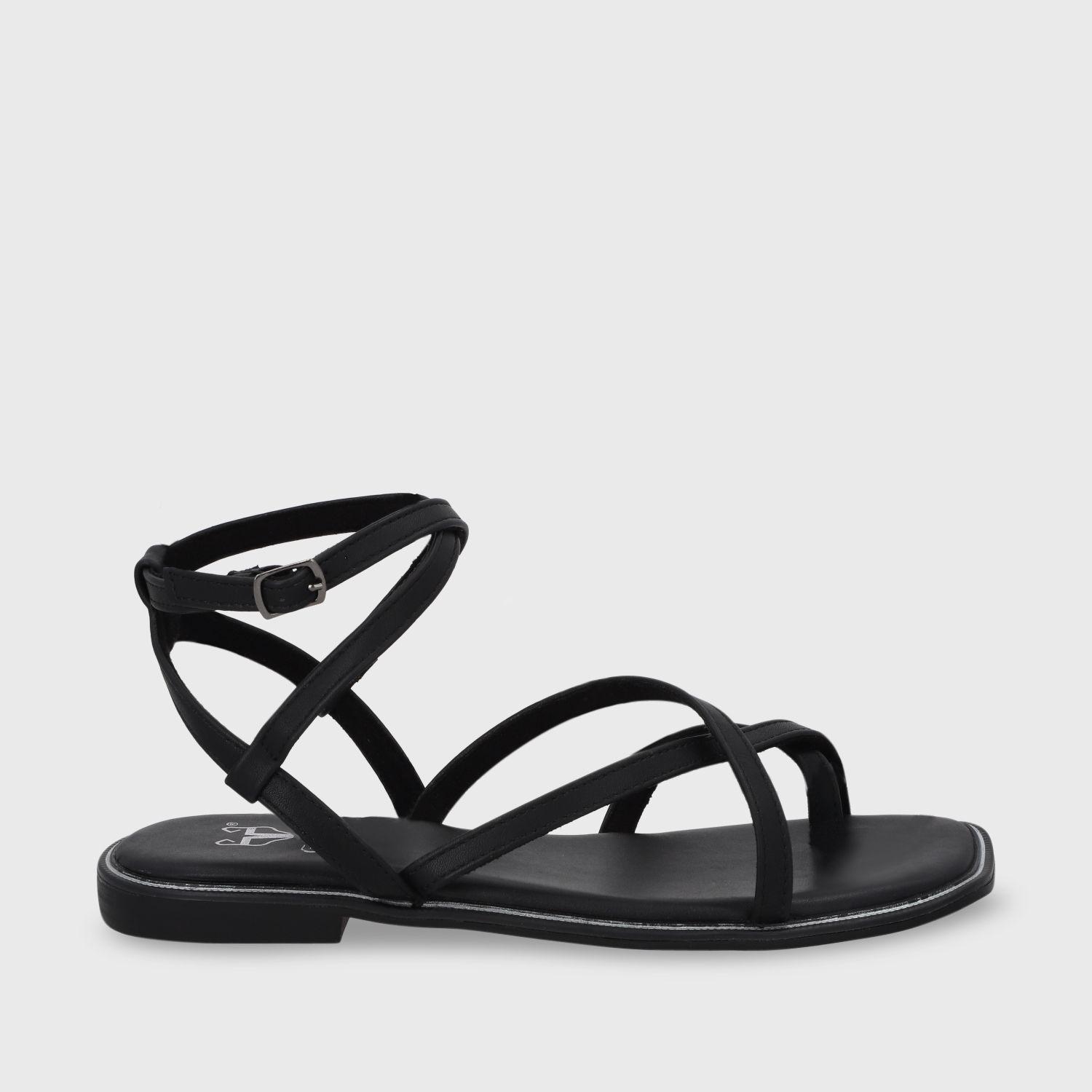 Sandalia Plana Negra Mujer 55221 Gotta-6