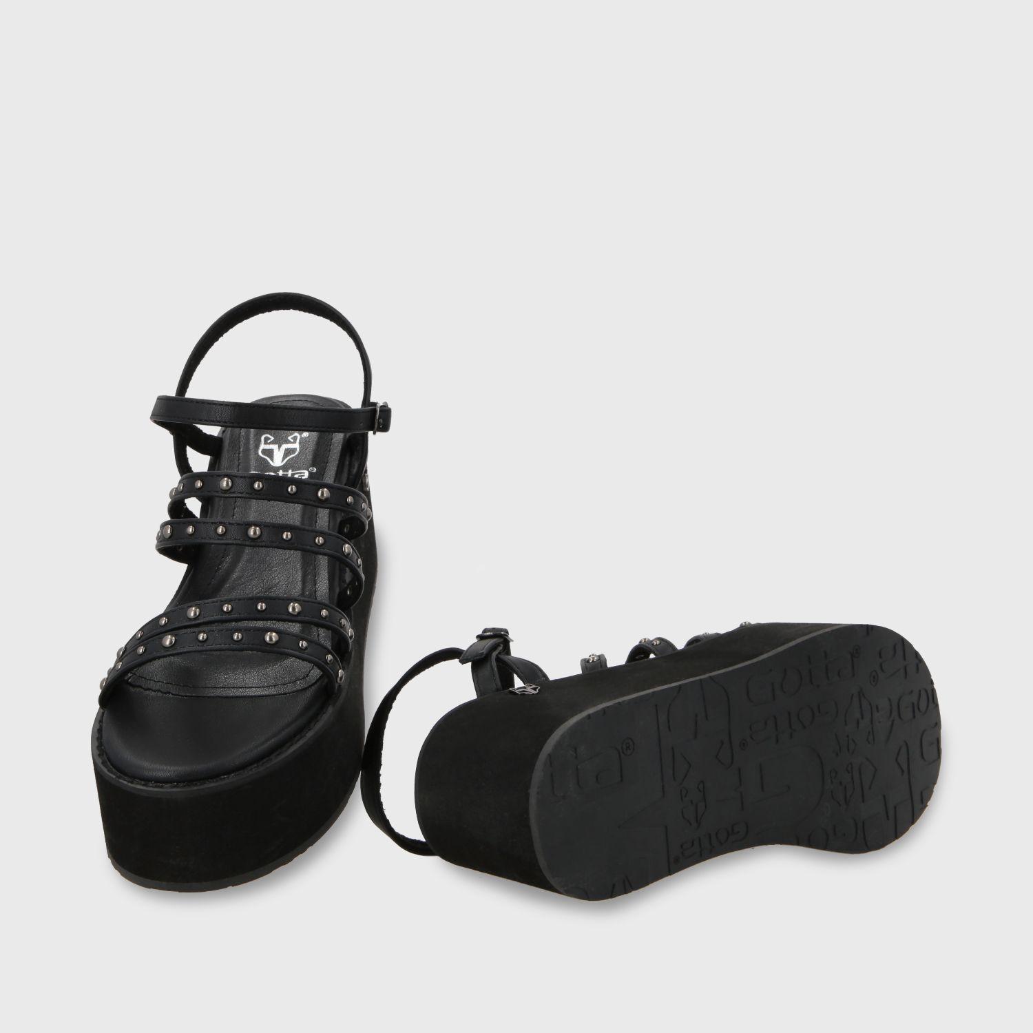 Sandalia Plataforma Negra Mujer 15629 Gotta-6