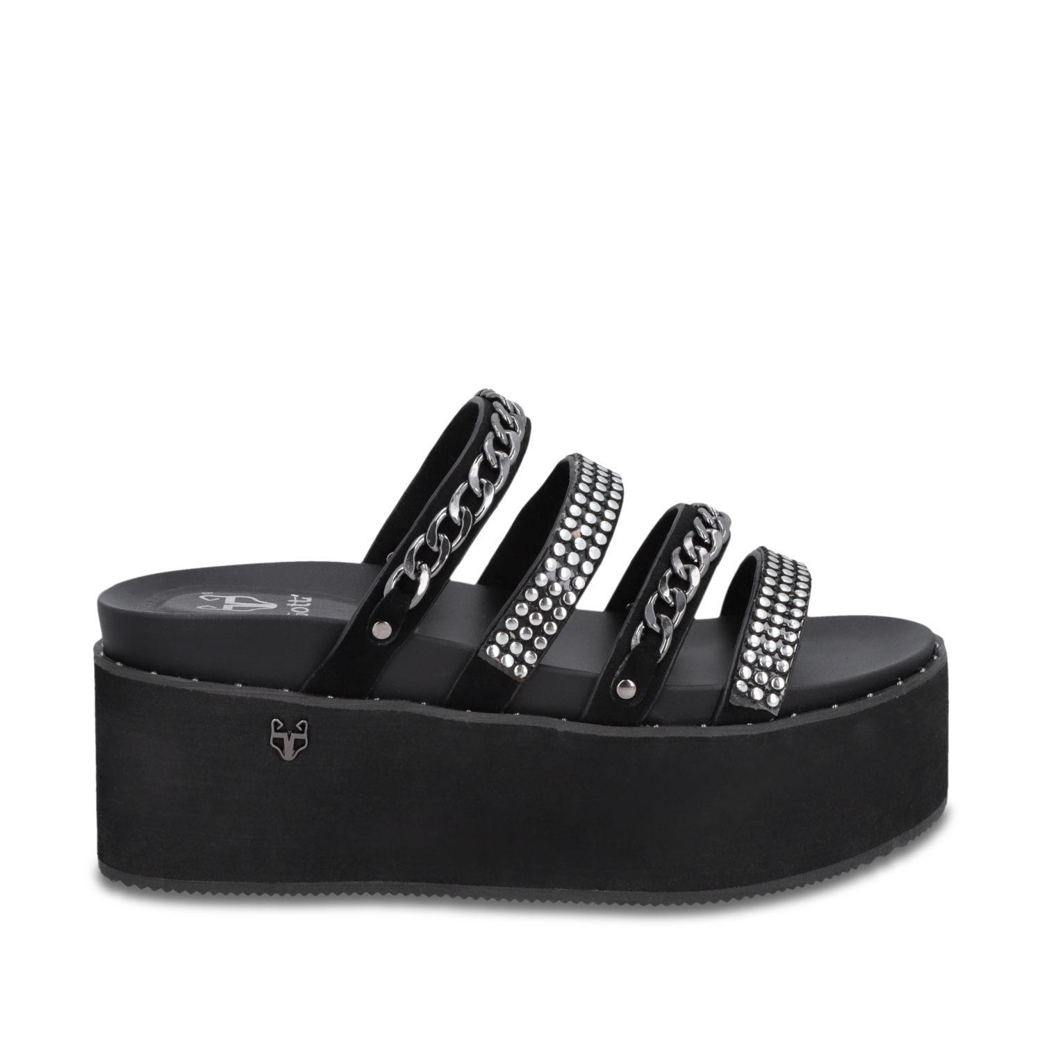Sandalia Plataforma Negra Mujer 1566F Gotta-0