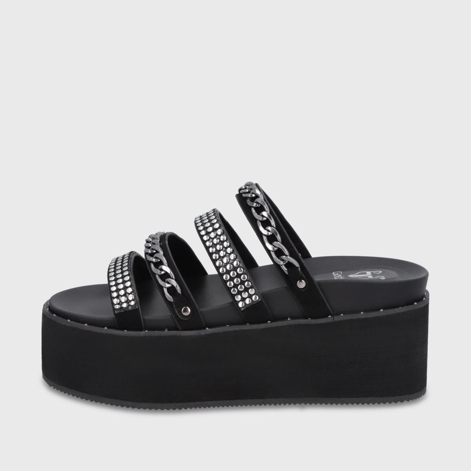 Sandalia Plataforma Negra Mujer 1566F Gotta-3