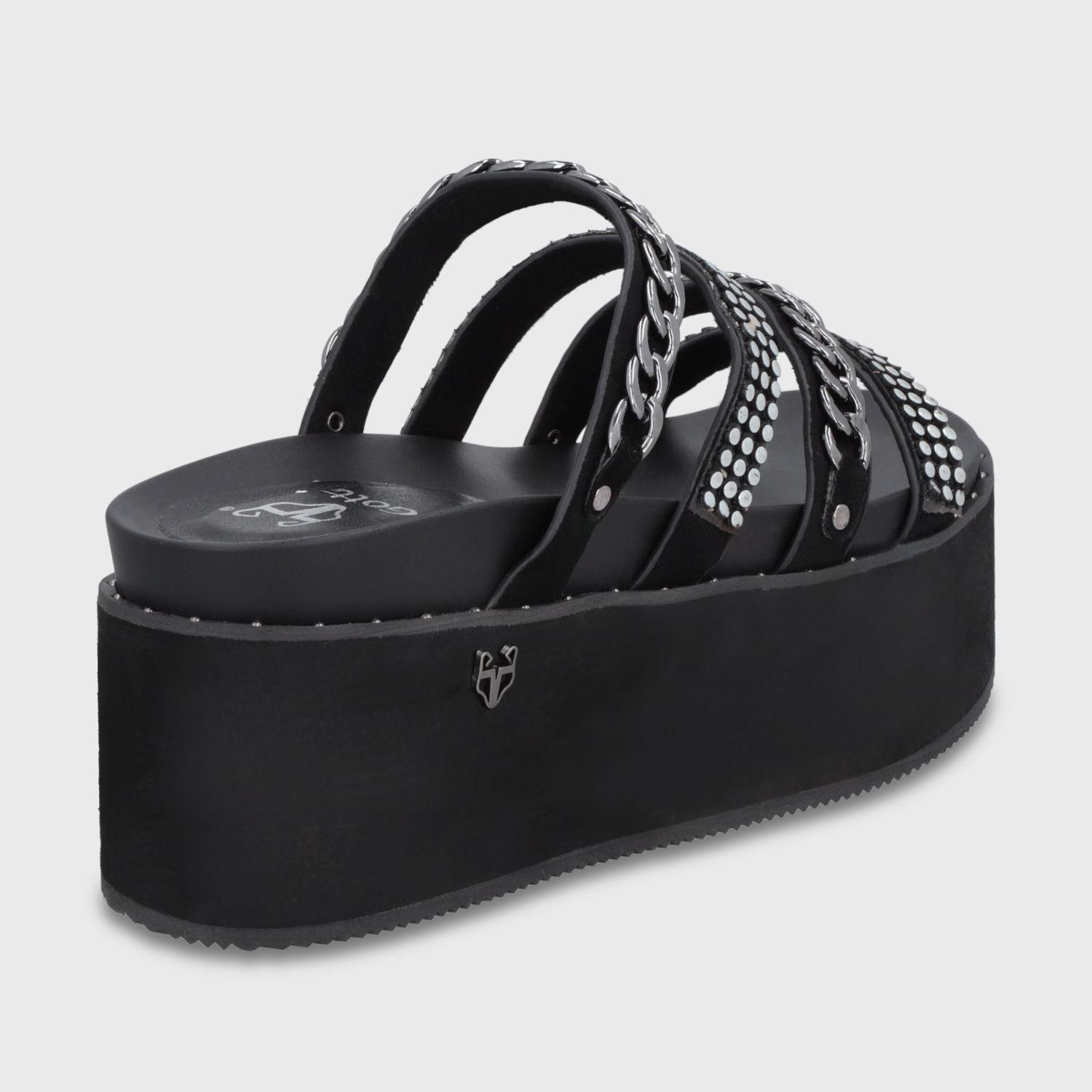 Sandalia Plataforma Negra Mujer 1566F Gotta-4