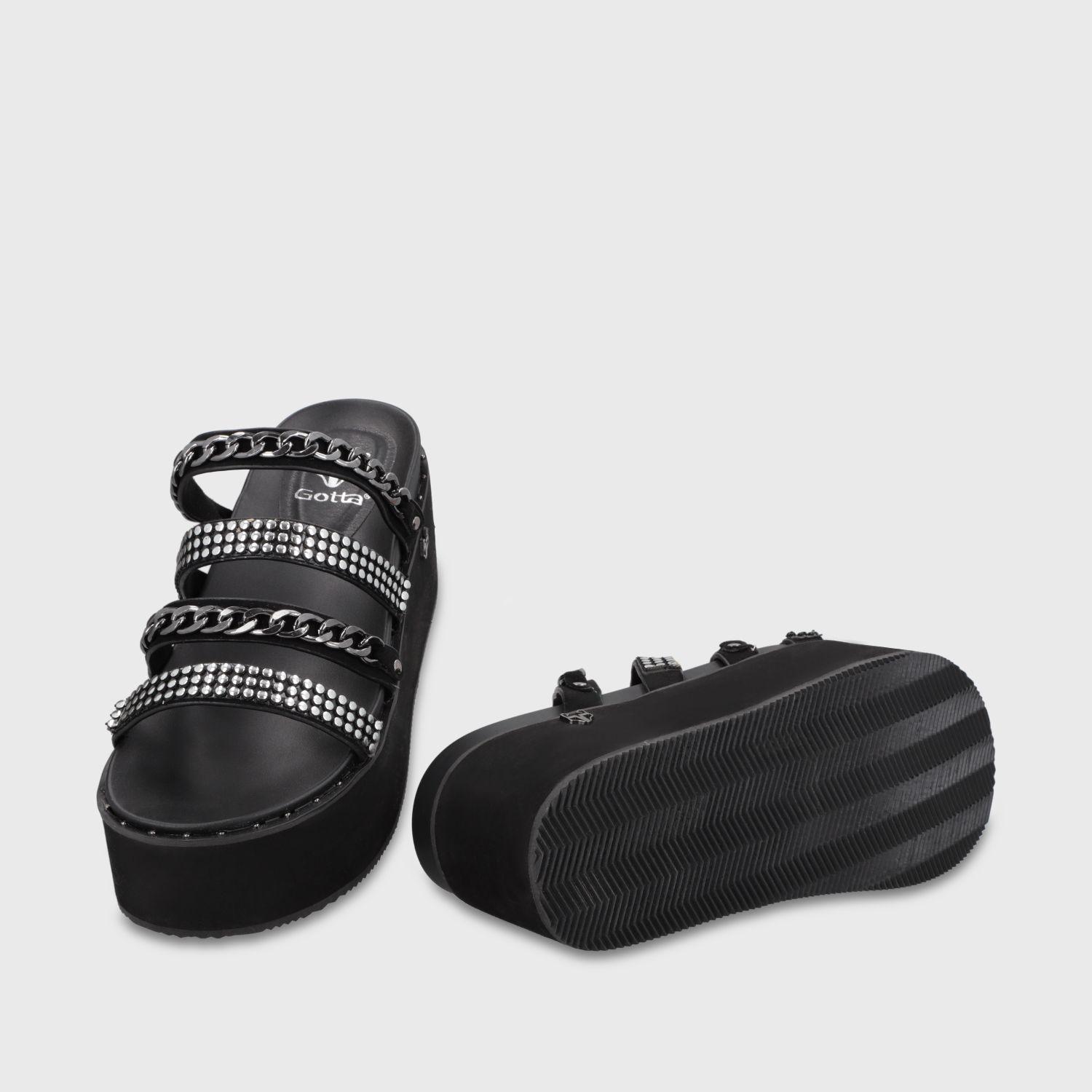 Sandalia Plataforma Negra Mujer 1566F Gotta-6