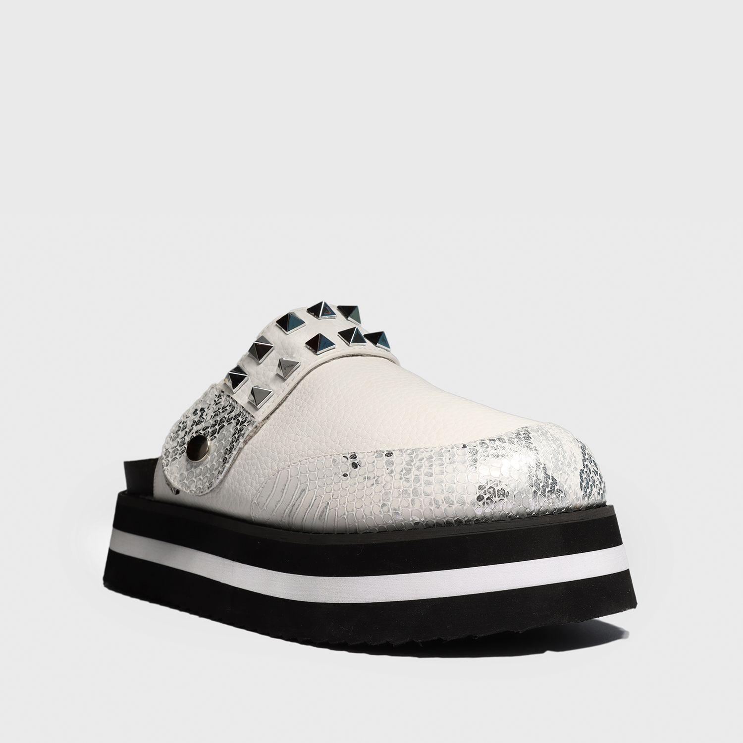 Zueco Blanco Cuero Mujer 25265 Gotta-1