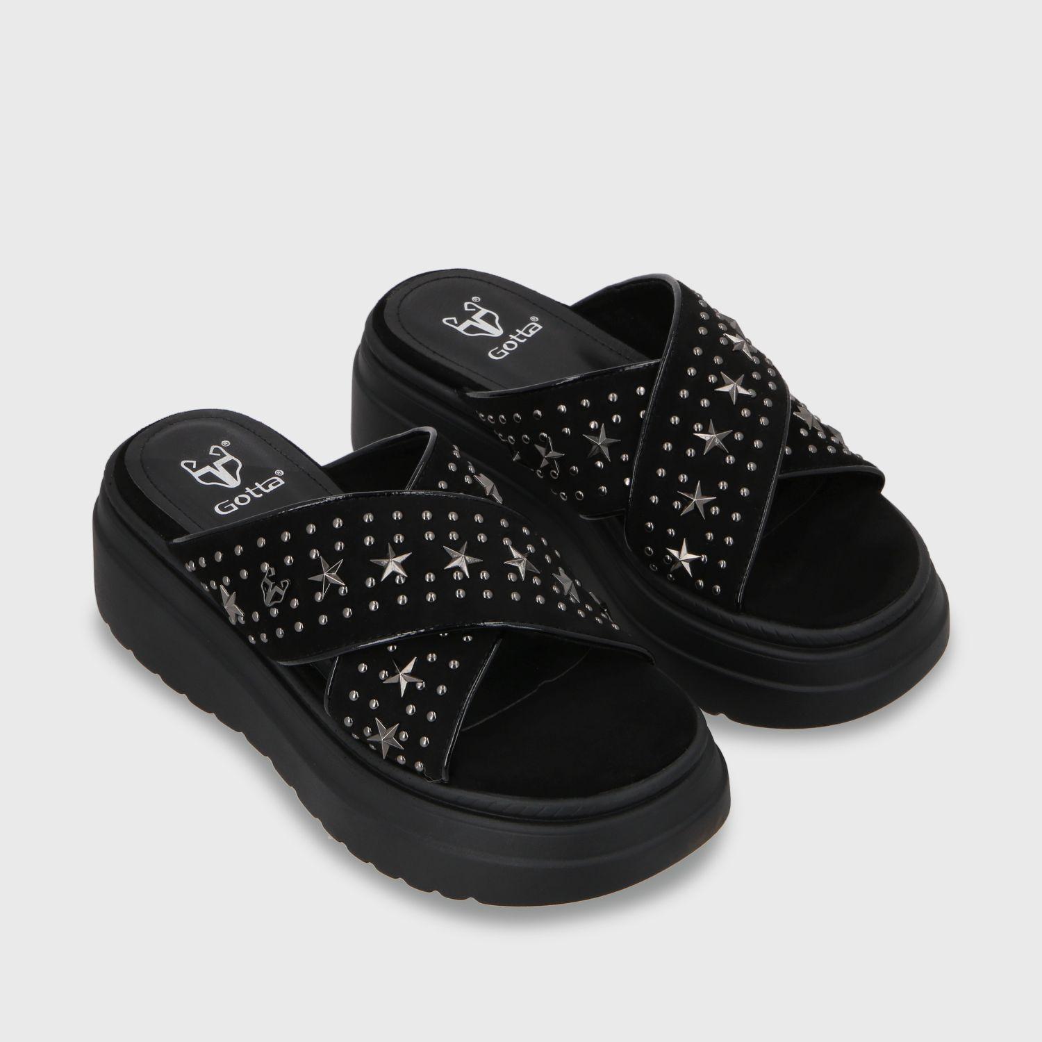 Sandalia Plataforma Negro Mujer 55921 Gotta-2