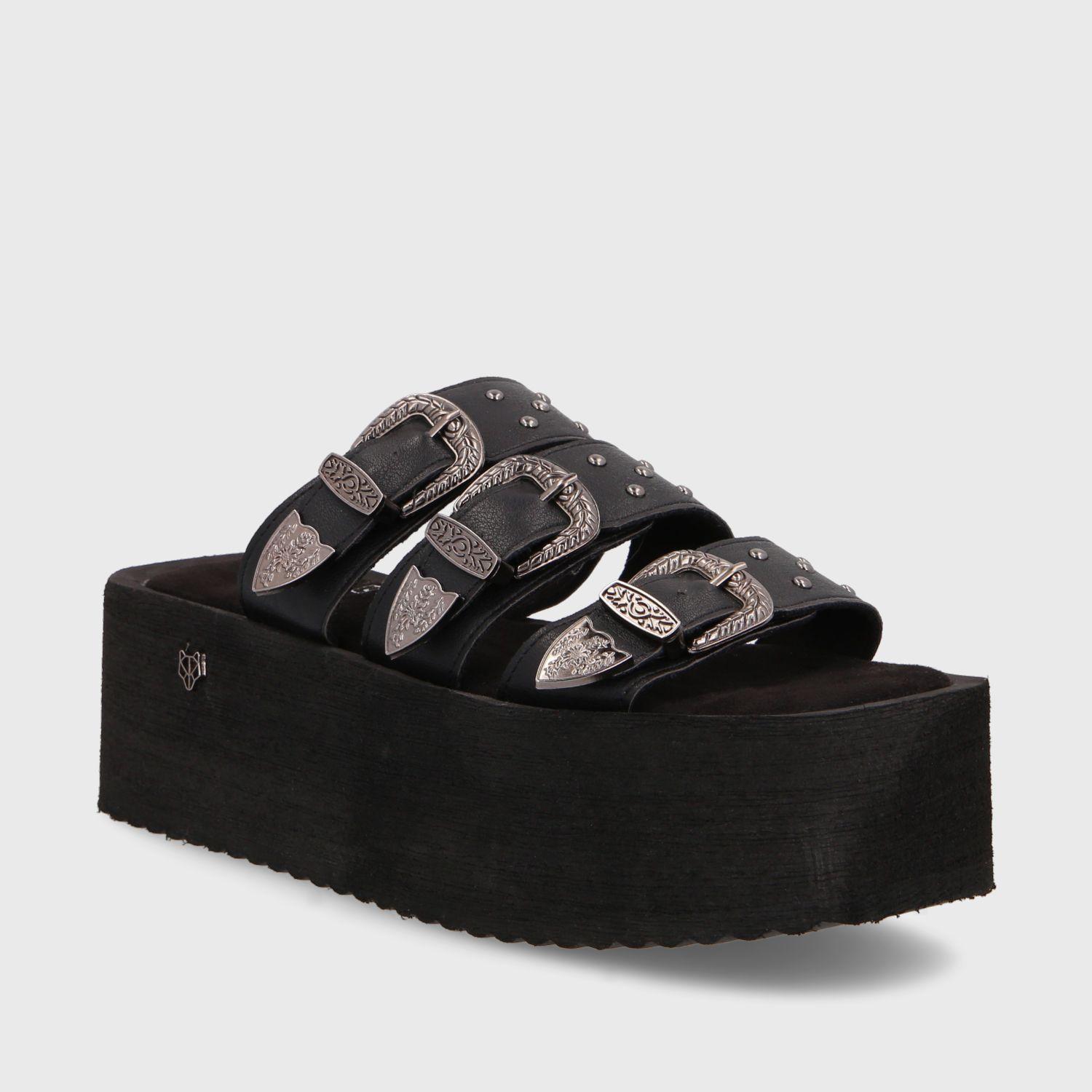 Sandalia Plataforma Negra Mujer 35251 Gotta-1