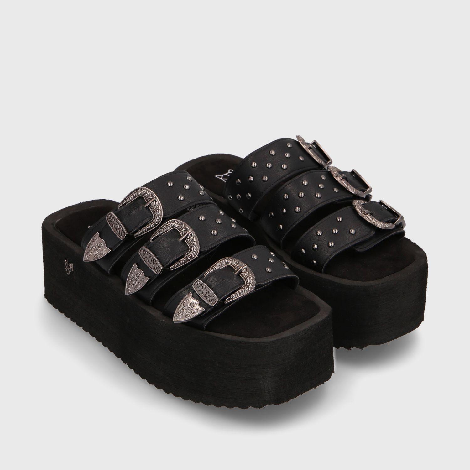 Sandalia Plataforma Negra Mujer 35251 Gotta-2