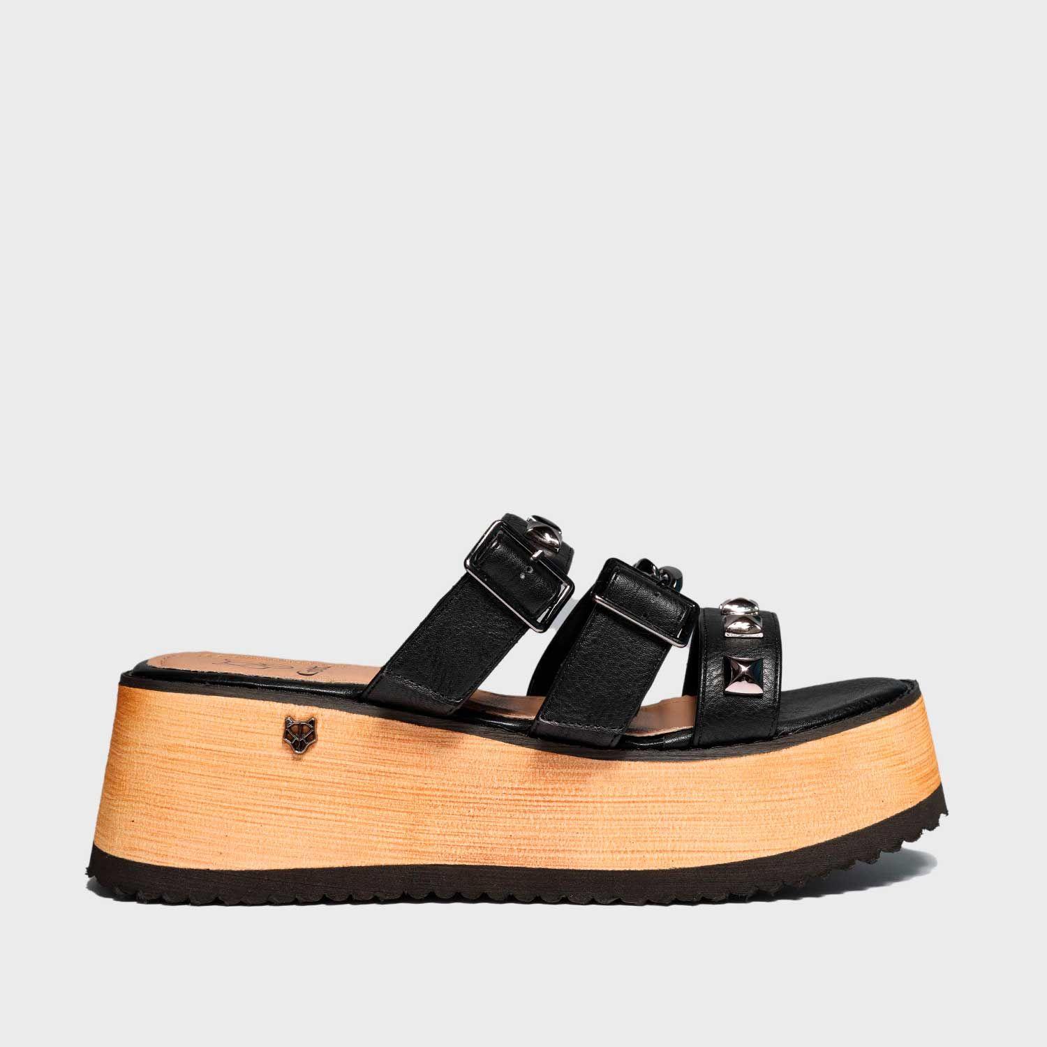 Sandalia Plataforma Negra Mujer 15282 Gotta-0