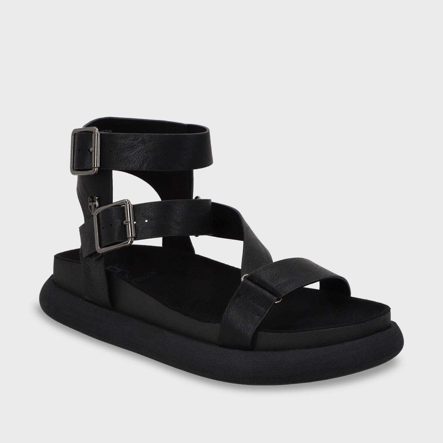 Sandalia Plano Negro Mujer 53702 Gotta-1