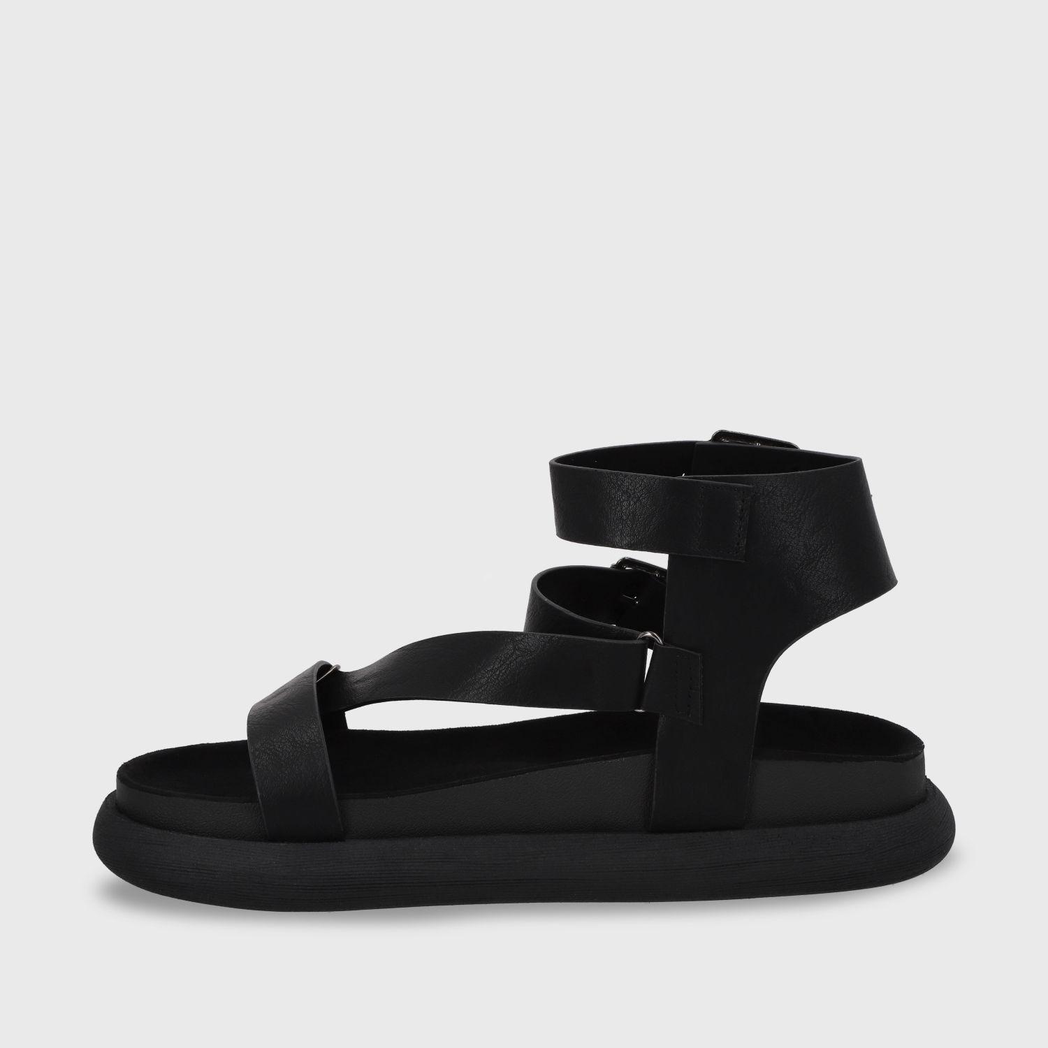 Sandalia Plano Negro Mujer 53702 Gotta-3