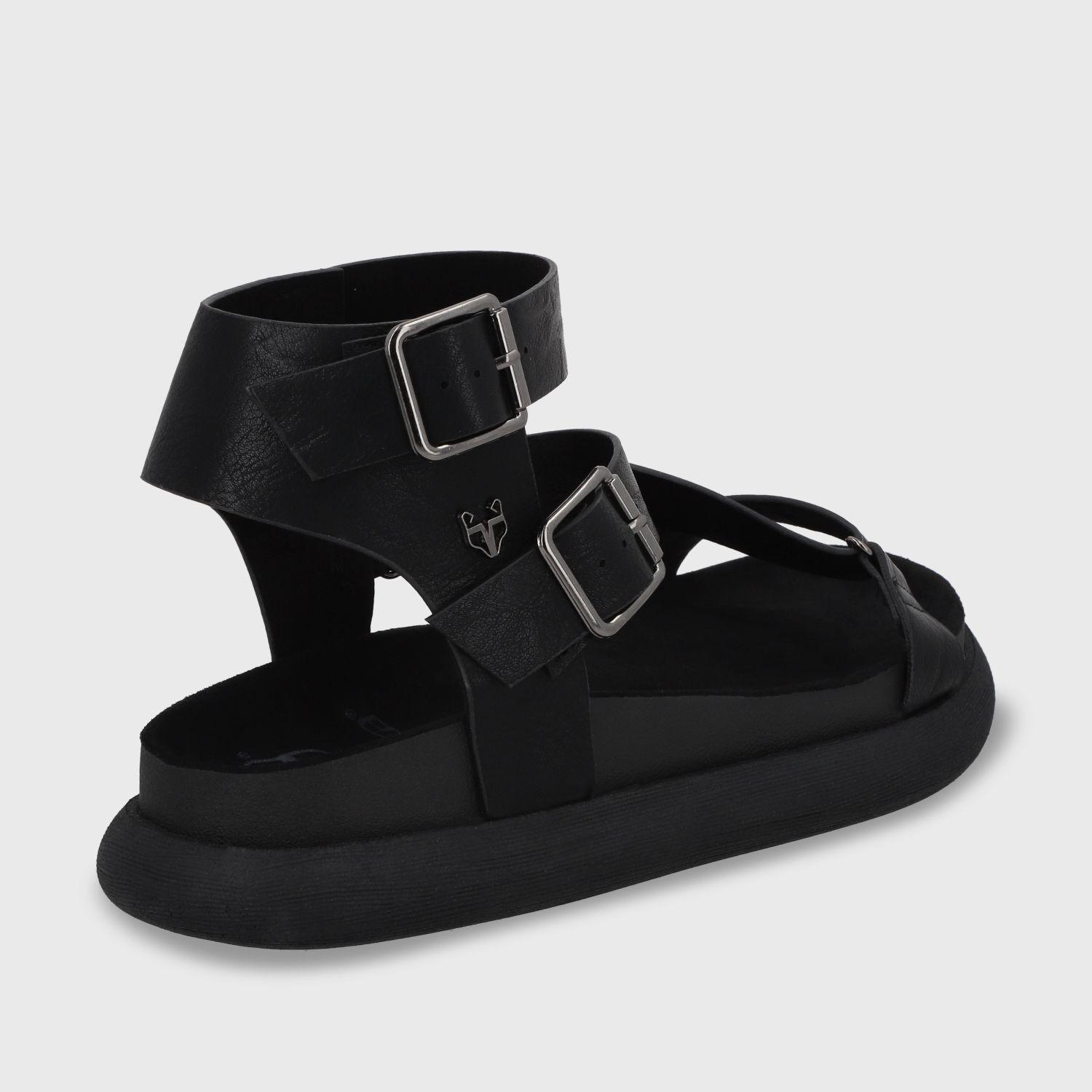 Sandalia Plano Negro Mujer 53702 Gotta-4
