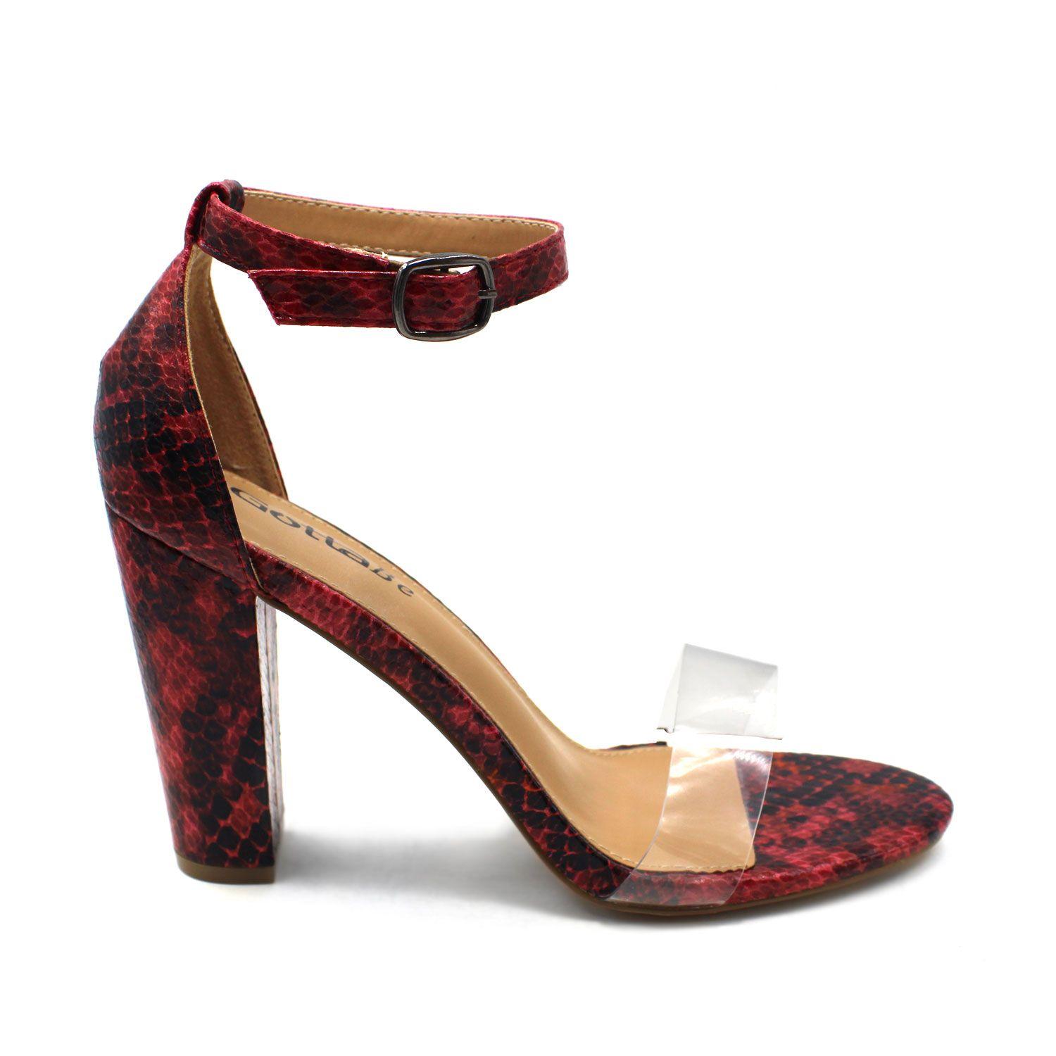 Sandalia Roja Animal Print Mujer 86123 Gotta-0