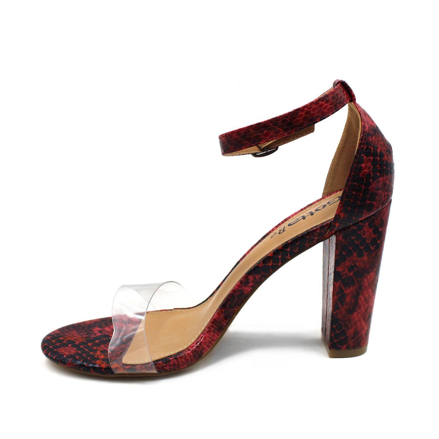 Sandalia Roja Animal Print Mujer 86123 Gotta-4