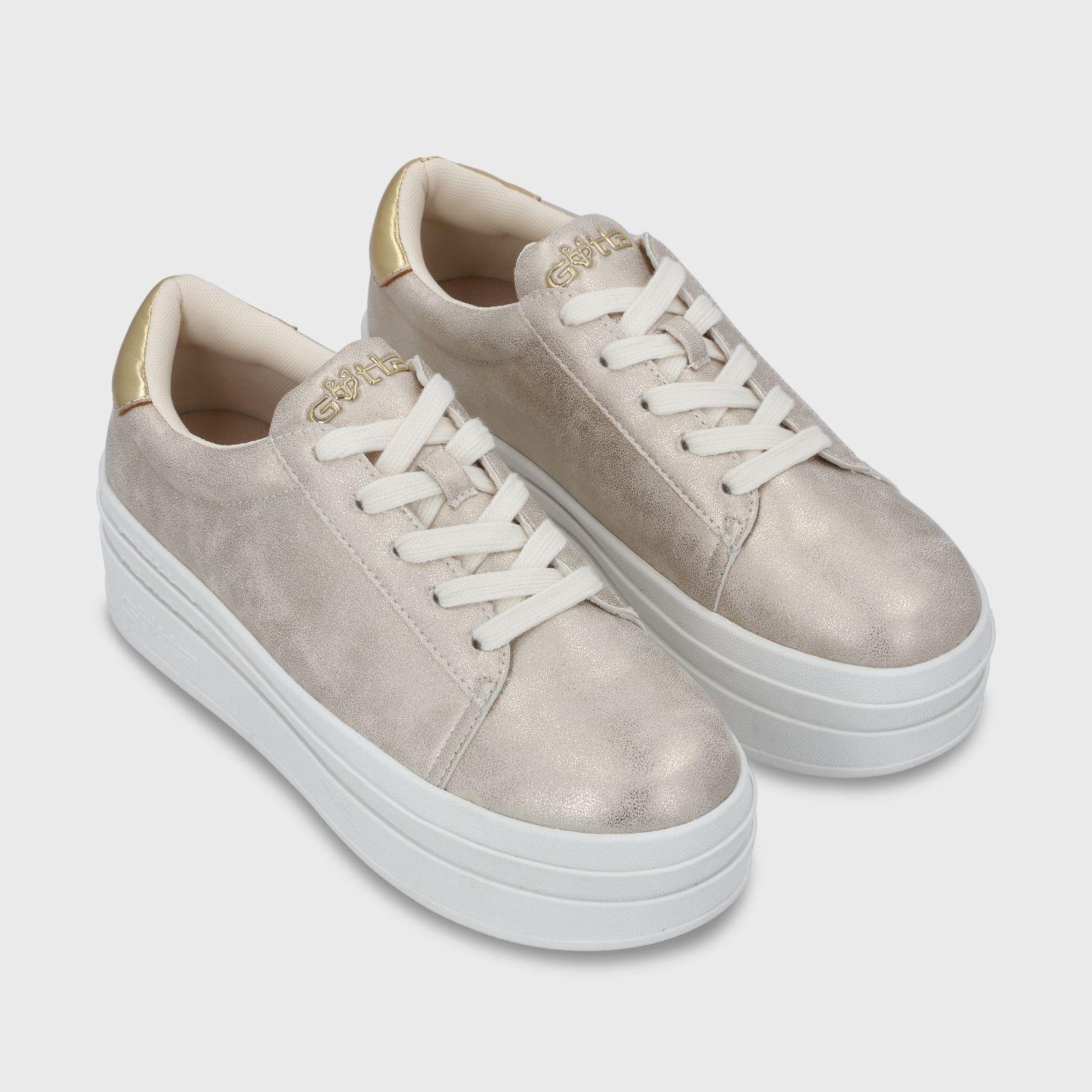 zapatilla Plataforma Oro Mujer 53751 Gotta-2