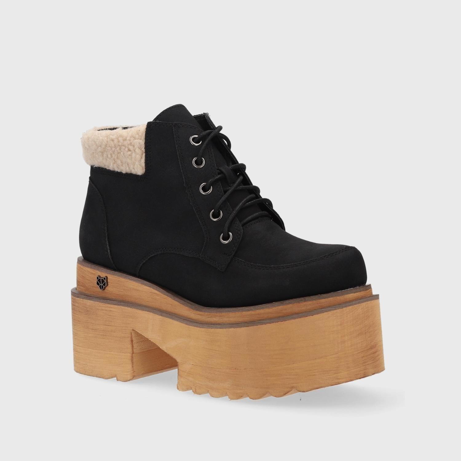 Botín Plataforma Negro Mujer 15884 Gotta-1