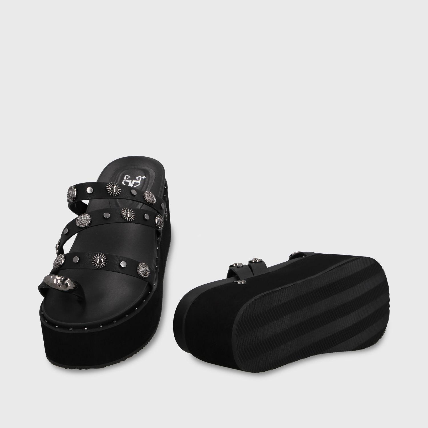 Sandalia Plataforma Negra Mujer 1566G Gotta-6