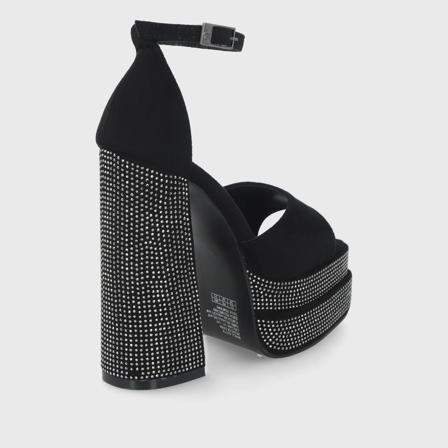 Sandalia Taco Negra  Mujer 25911 Gotta-4